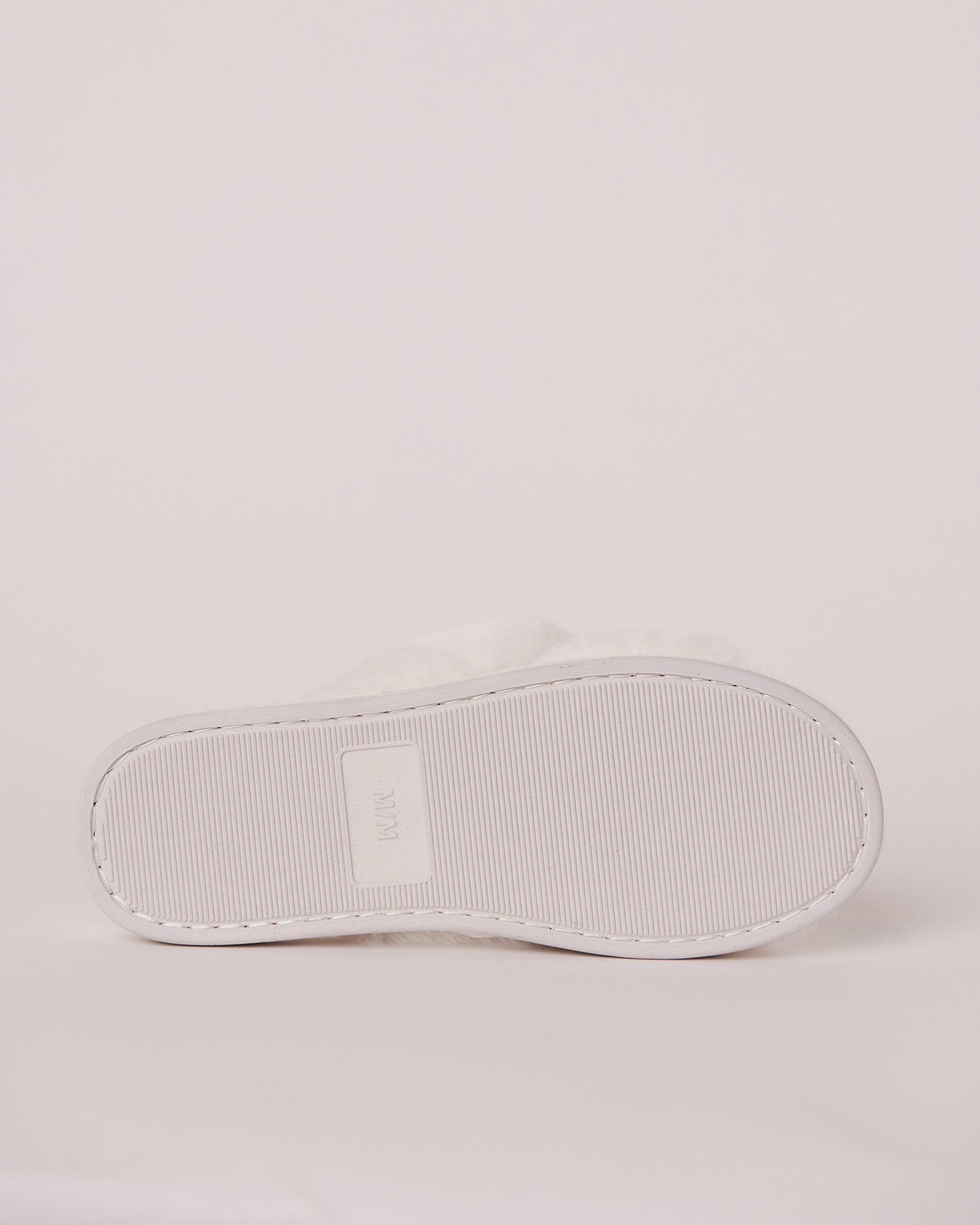 LA VIE EN ROSE Plush Open Slide Slippers Snow white 40700249 - View6