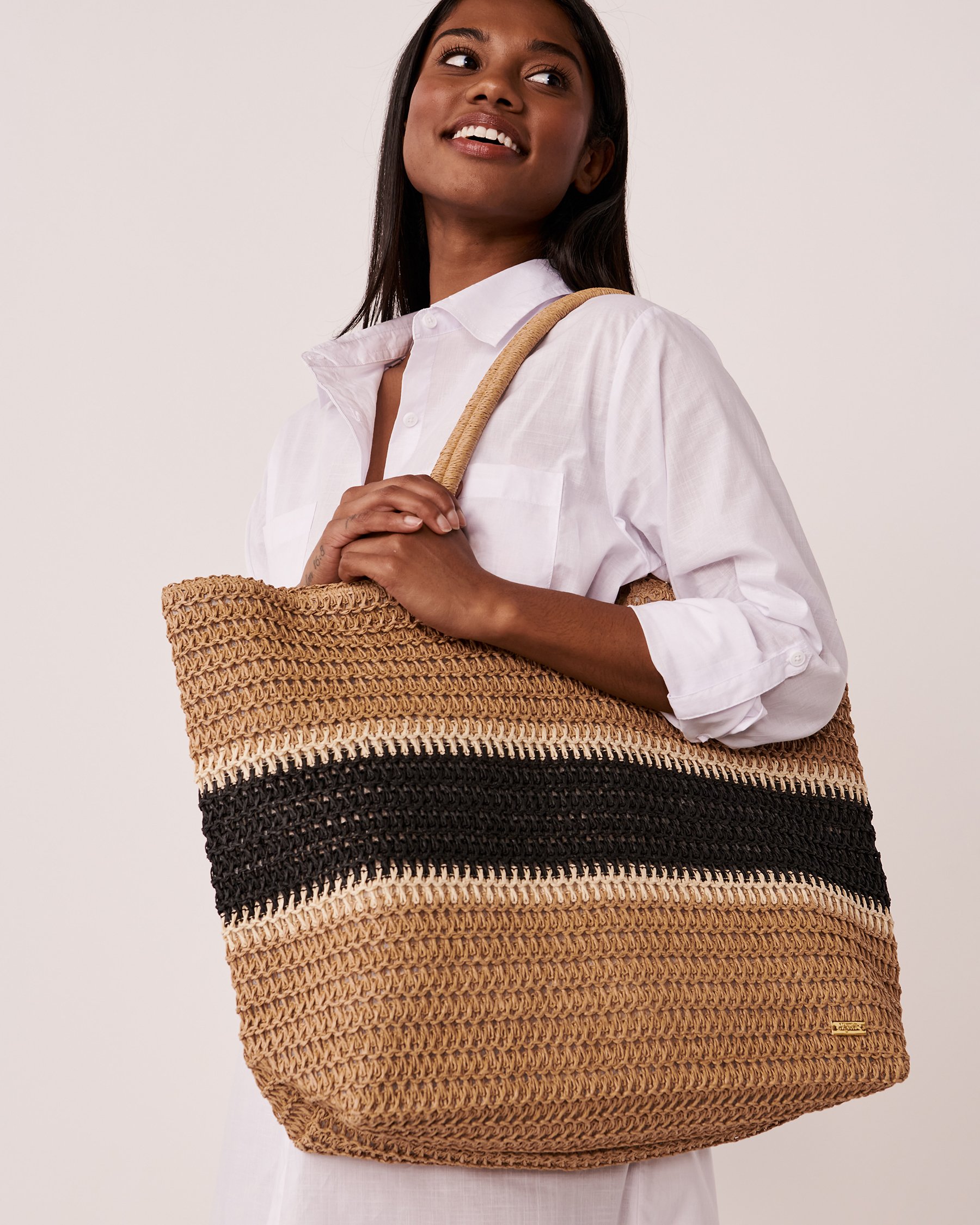 LA VIE EN ROSE AQUA Straw Bag Natural 80500063 - View1