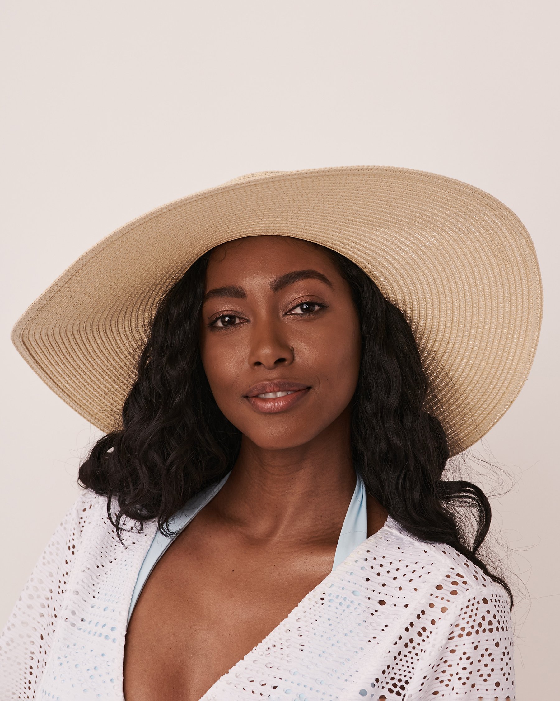 LA VIE EN ROSE AQUA Wide Brim Hat Sand 80500072 - View4