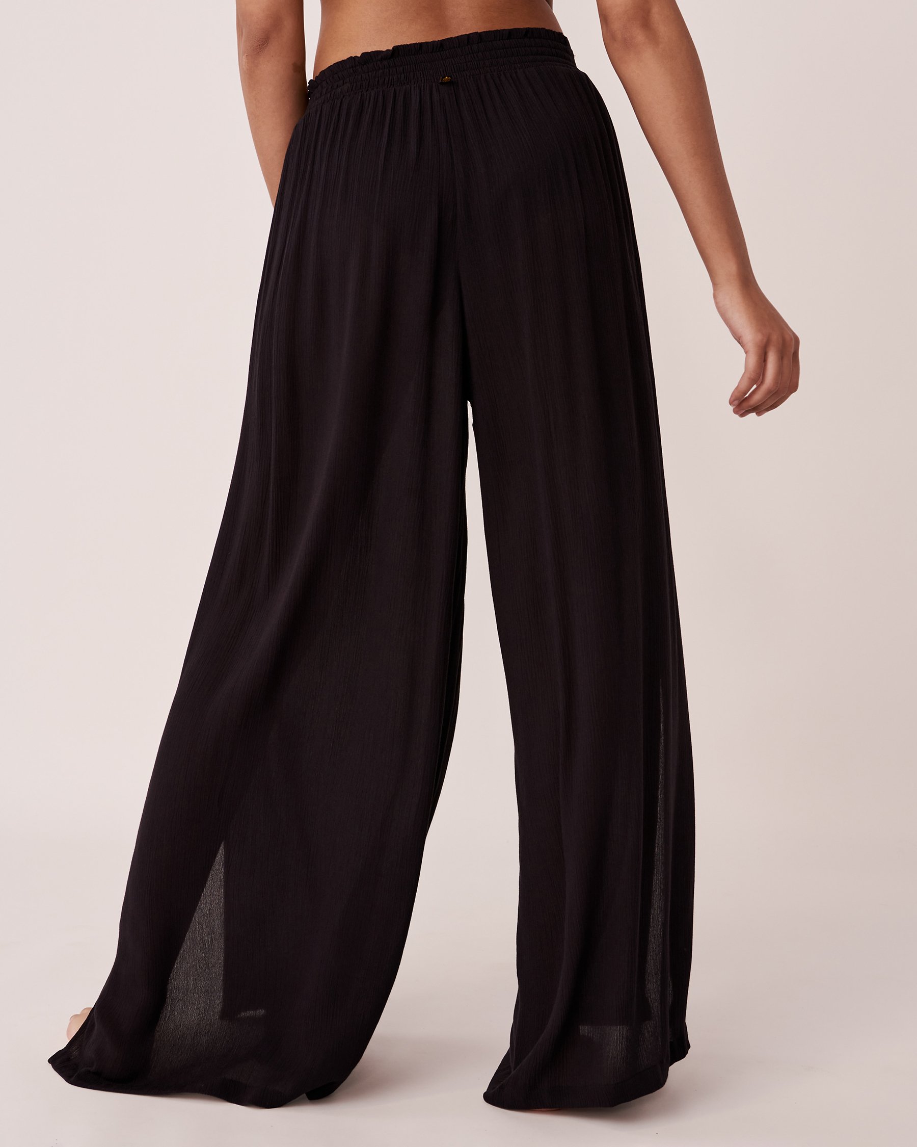 LA VIE EN ROSE AQUA Wide Leg Pants Black 80200023 - View3