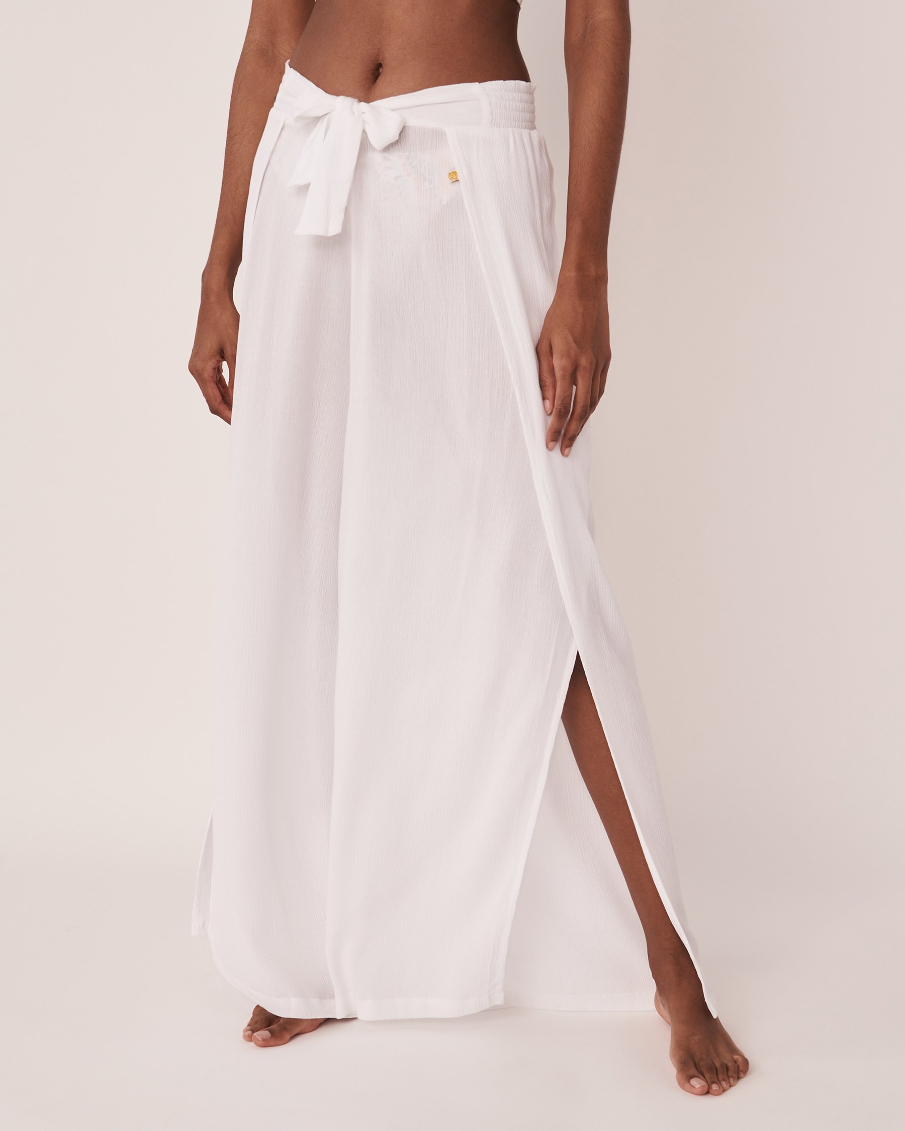 LA VIE EN ROSE AQUA Pantalon à jambe large Blanc 80200023 - View2