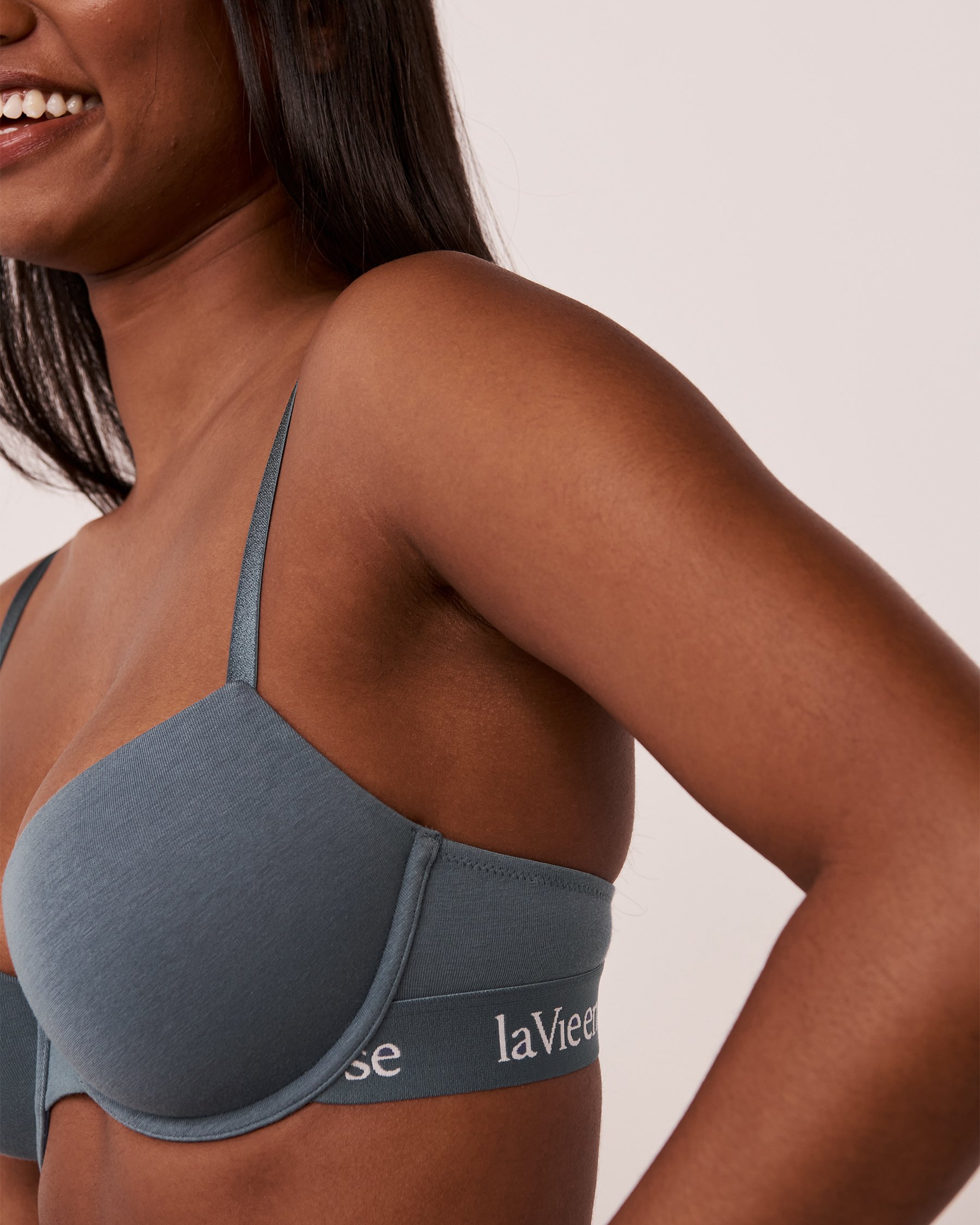 LA VIE EN ROSE Soutien-gorge doublure légère en coton Bleu glacial 10200225 - View3