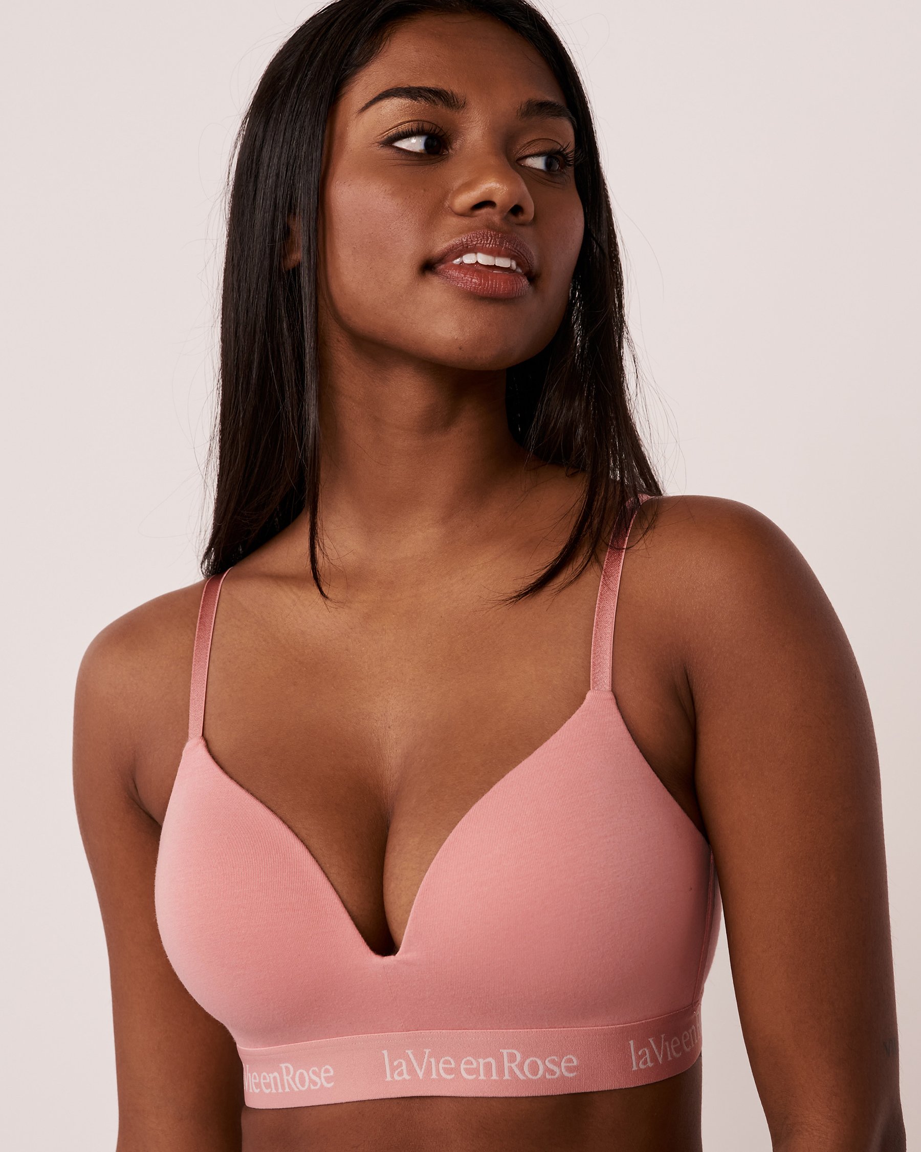 LA VIE EN ROSE Soutien-gorge doublure légère sans armatures en coton Vieux rose 10200226 - View1