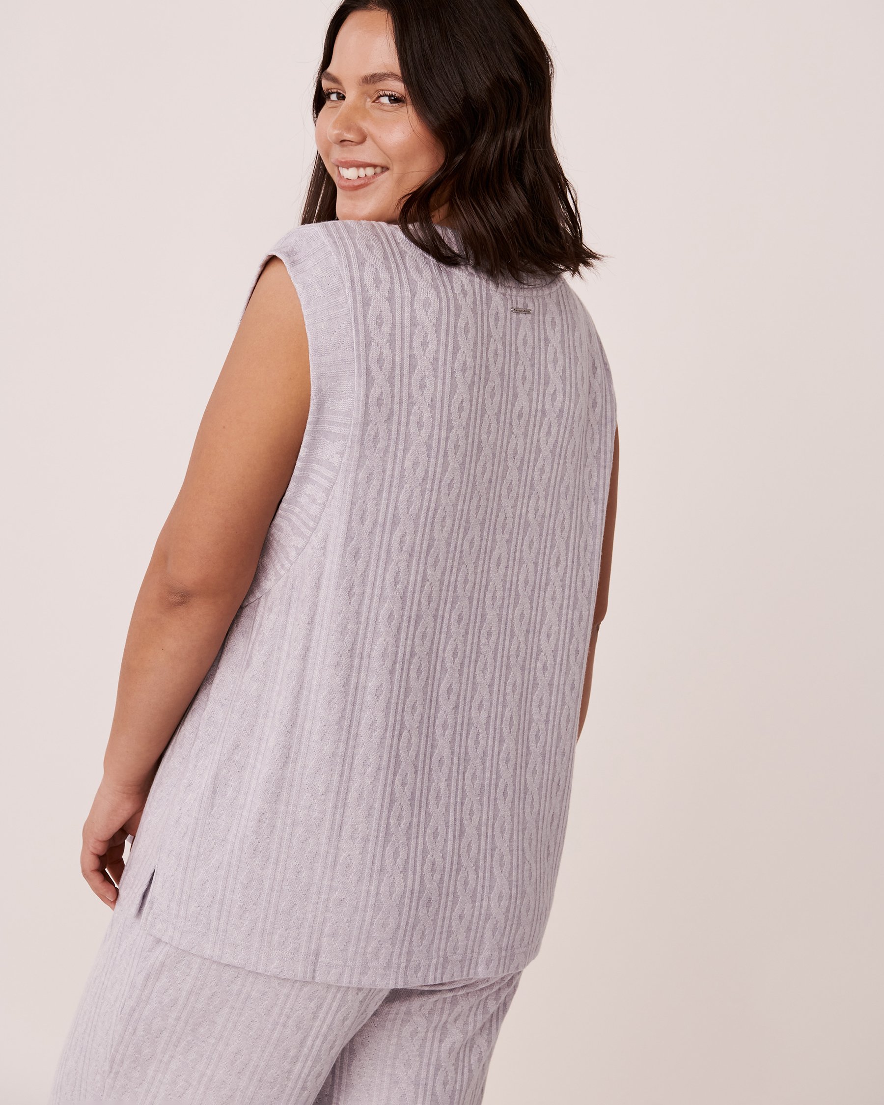 LA VIE EN ROSE Chandail mancherons en tricot texture câble Gris riche 50100061 - Voir2