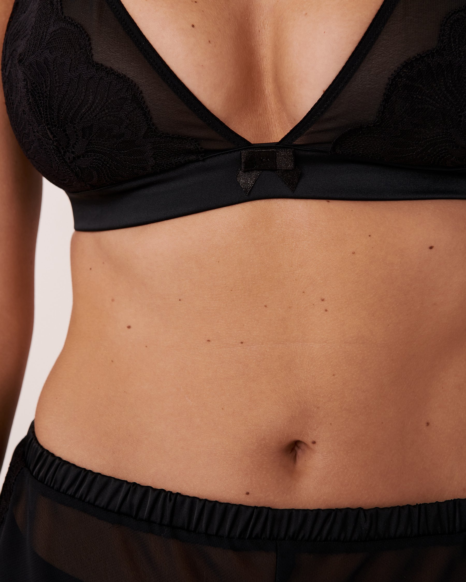 LA VIE EN ROSE Ensemble 2 pièces dentelle et chiffon Noir 60400018 - View3