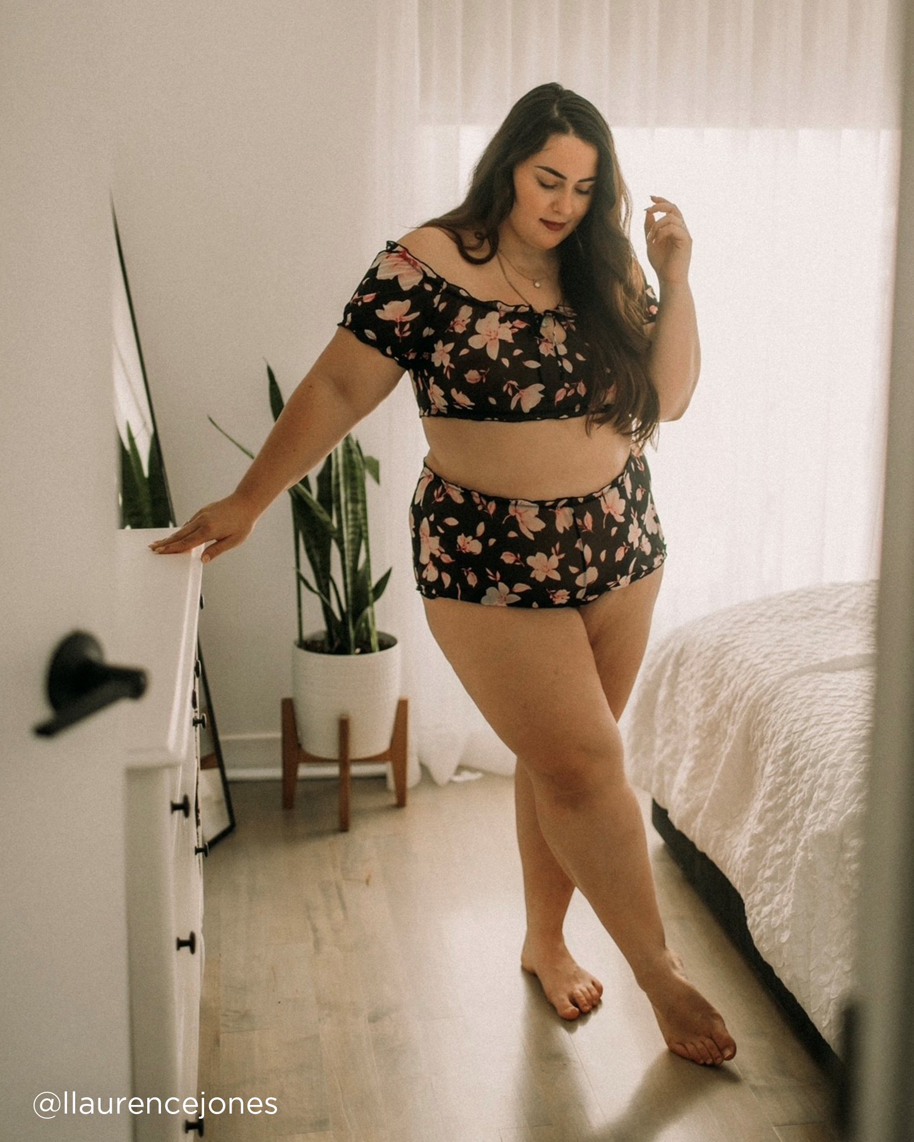 LA VIE EN ROSE Ensemble 2 pièces fleuri en résille Magnolias romantiques 60400019 - View9