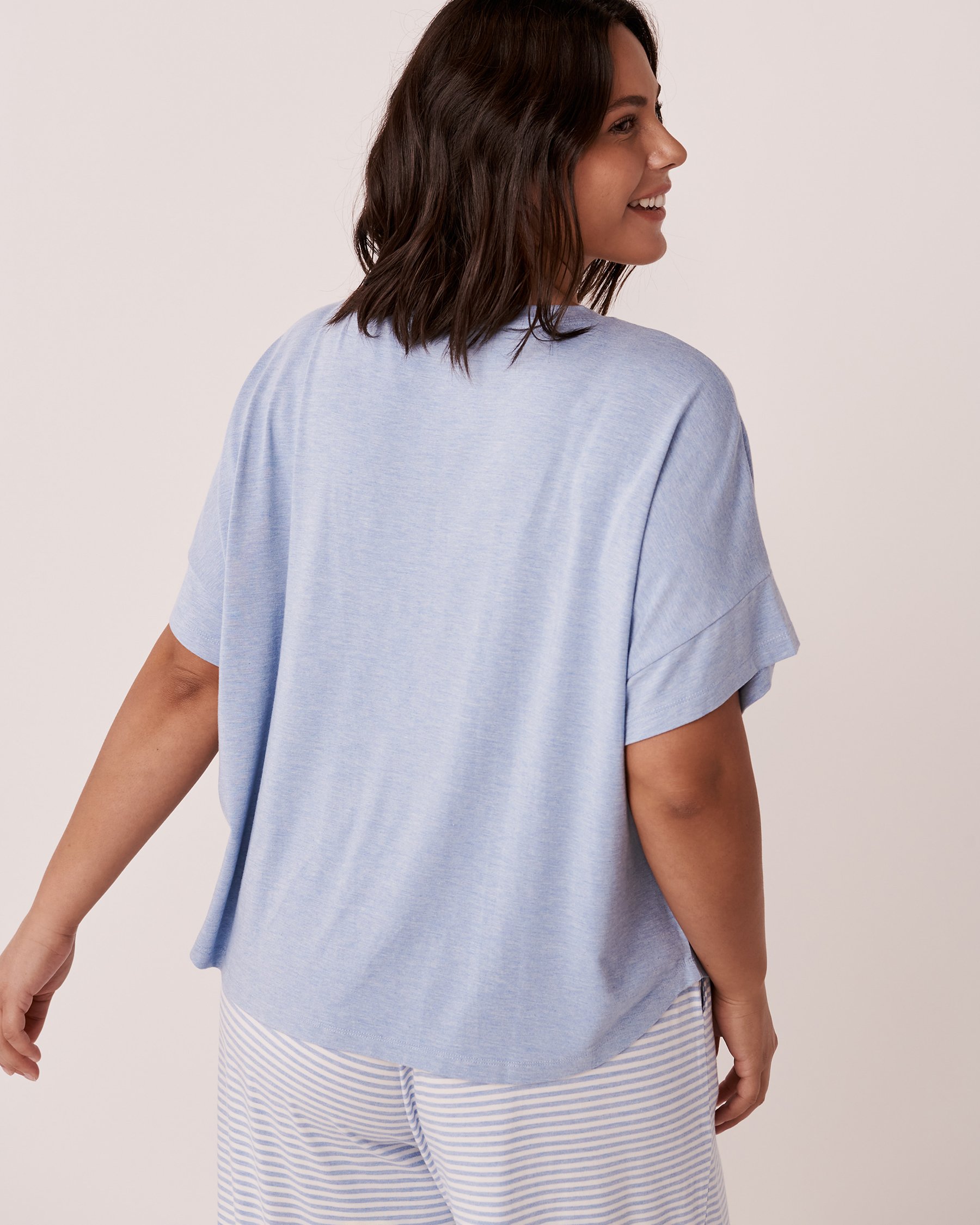 LA VIE EN ROSE T-shirt en bambou Ciel bleu 40100395 - View2