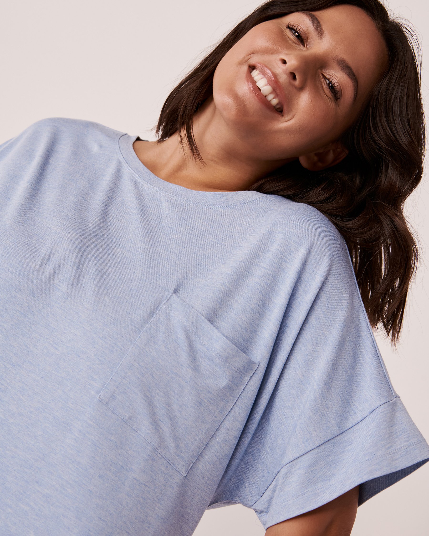 LA VIE EN ROSE T-shirt en bambou Ciel bleu 40100395 - View4