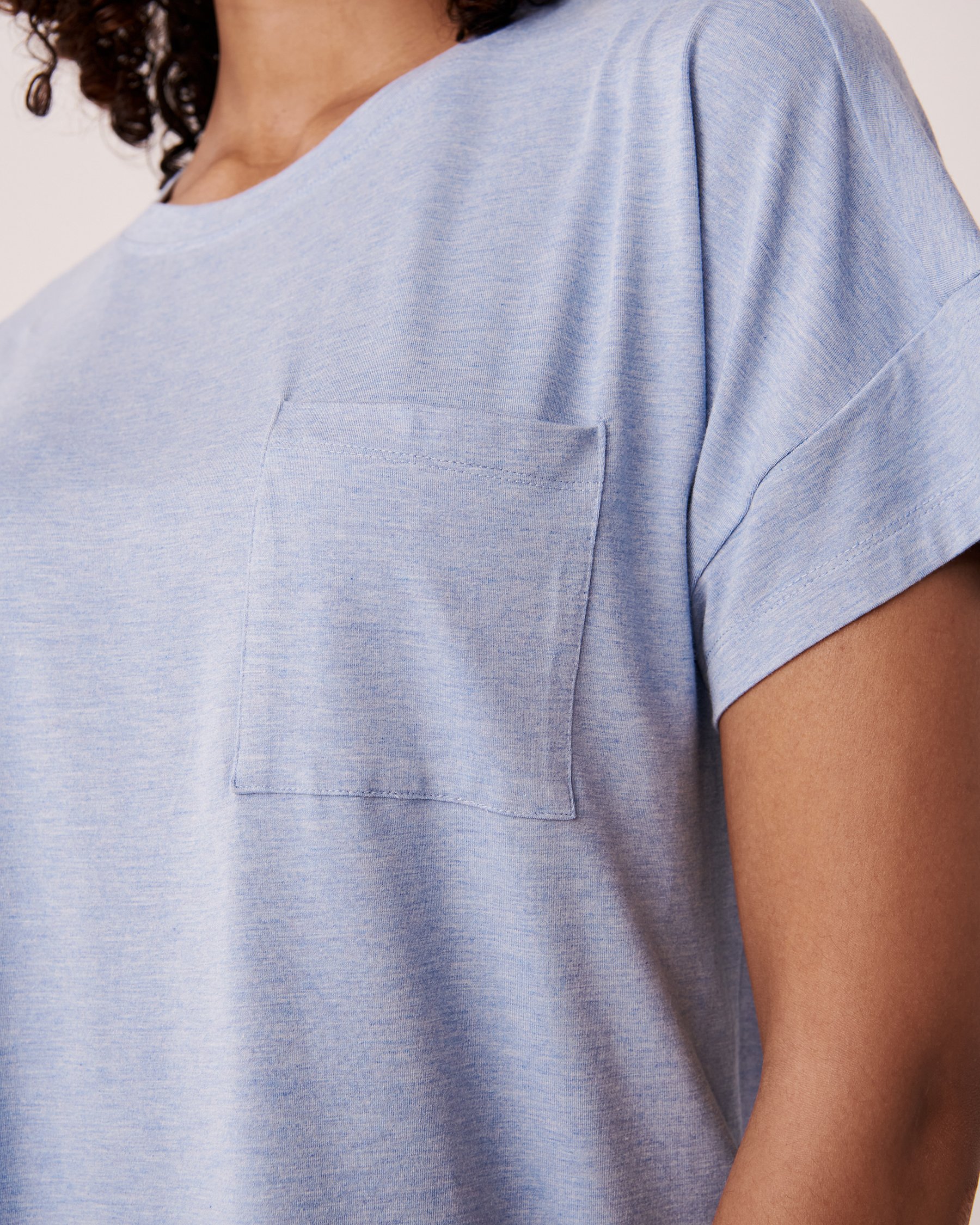LA VIE EN ROSE T-shirt en bambou Ciel bleu 40100395 - View8