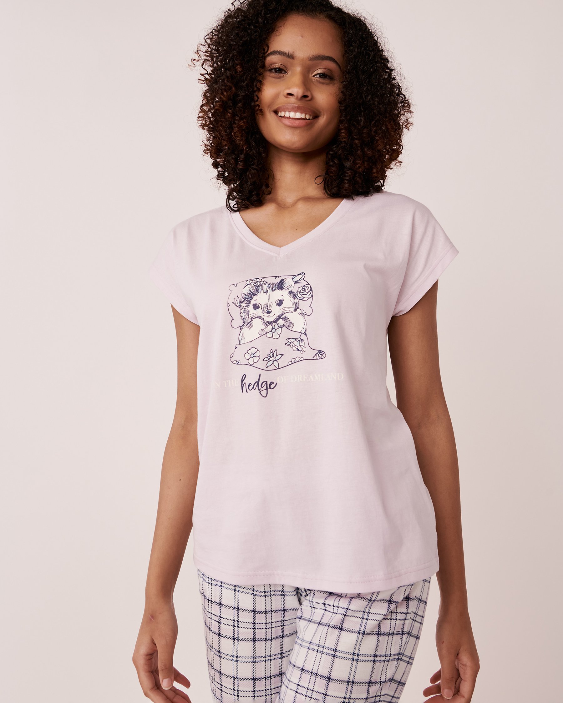 LA VIE EN ROSE Chandail mancherons en coton Lilas 40100402 - Voir1