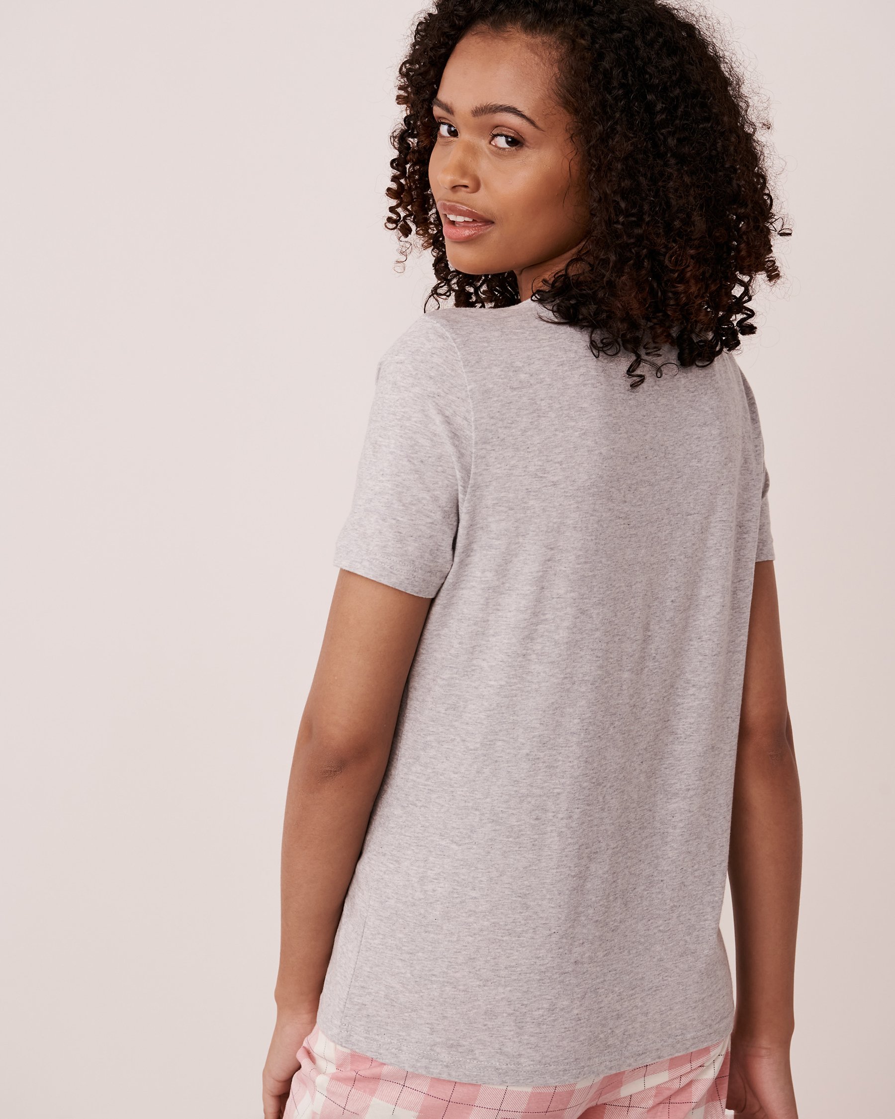 LA VIE EN ROSE T-shirt col rond en coton Café café 40100405 - Voir3