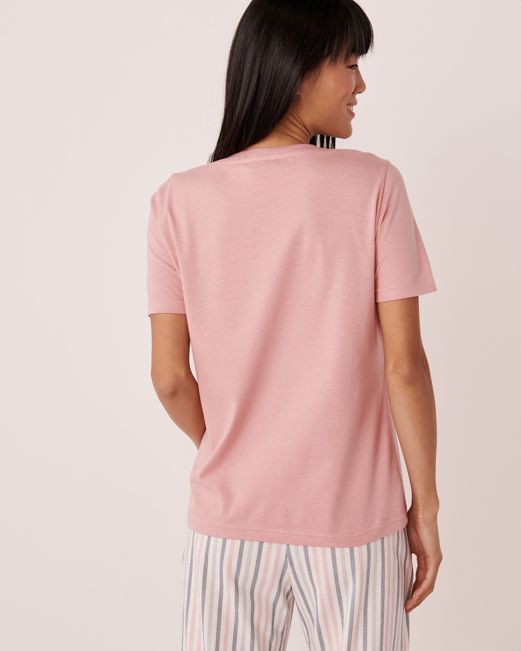LA VIE EN ROSE Cotton Crew Neck T-shirt Coffee addict 40100405 - View2