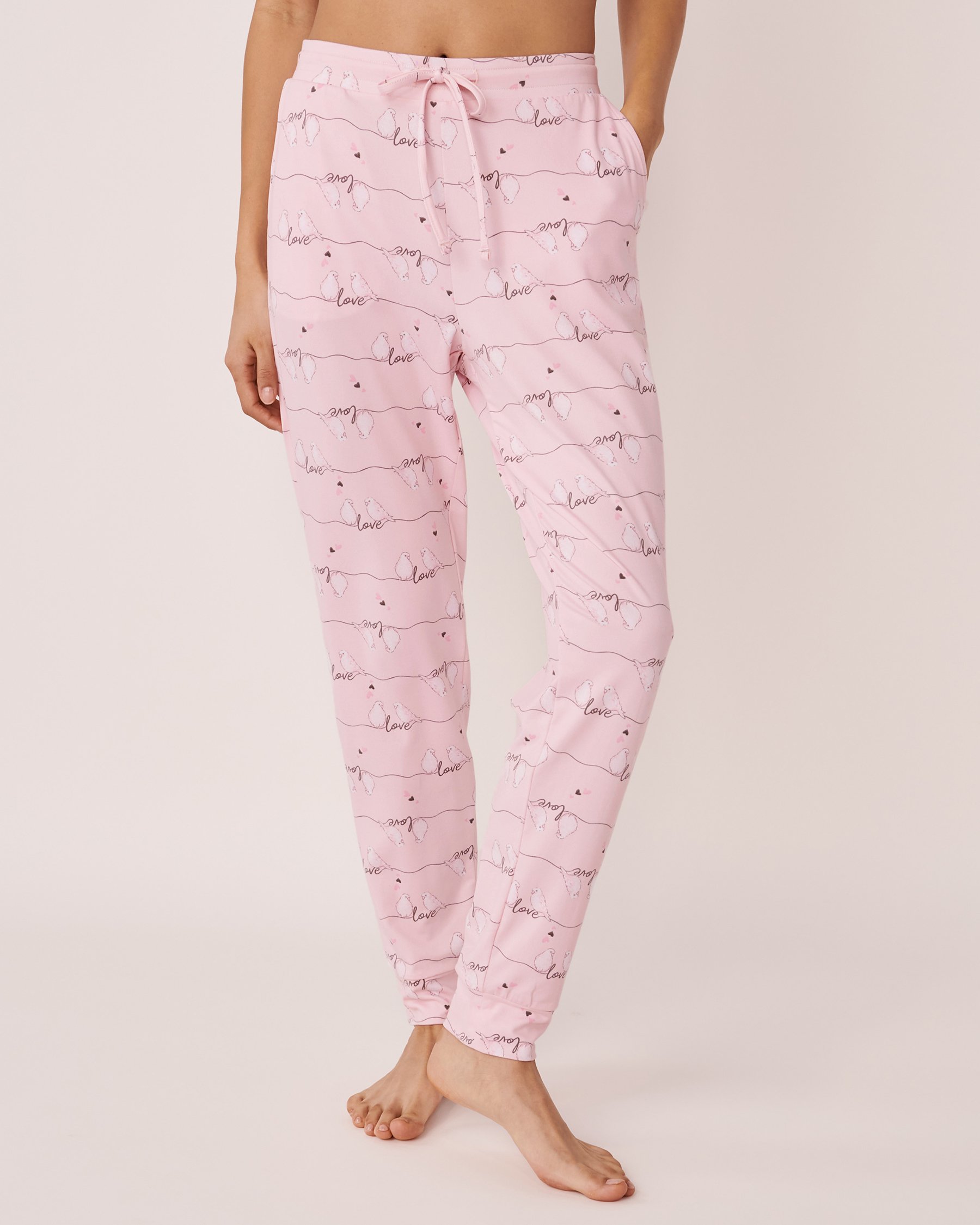 LA VIE EN ROSE Pantalon ajusté ultra doux Oiseau d'amour 40200377 - Voir1