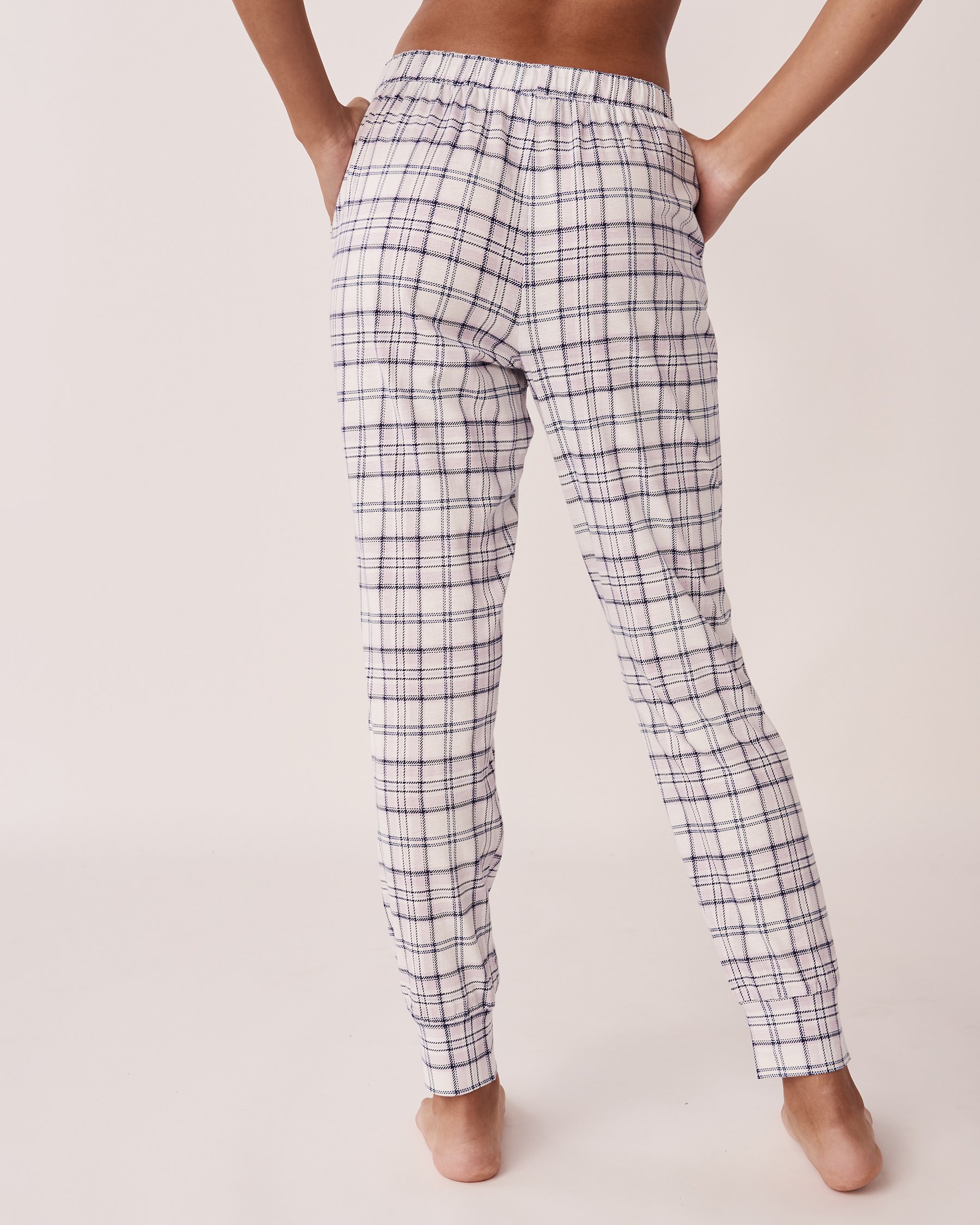 LA VIE EN ROSE Cotton Fitted Pants Plaid 40200387 - View2