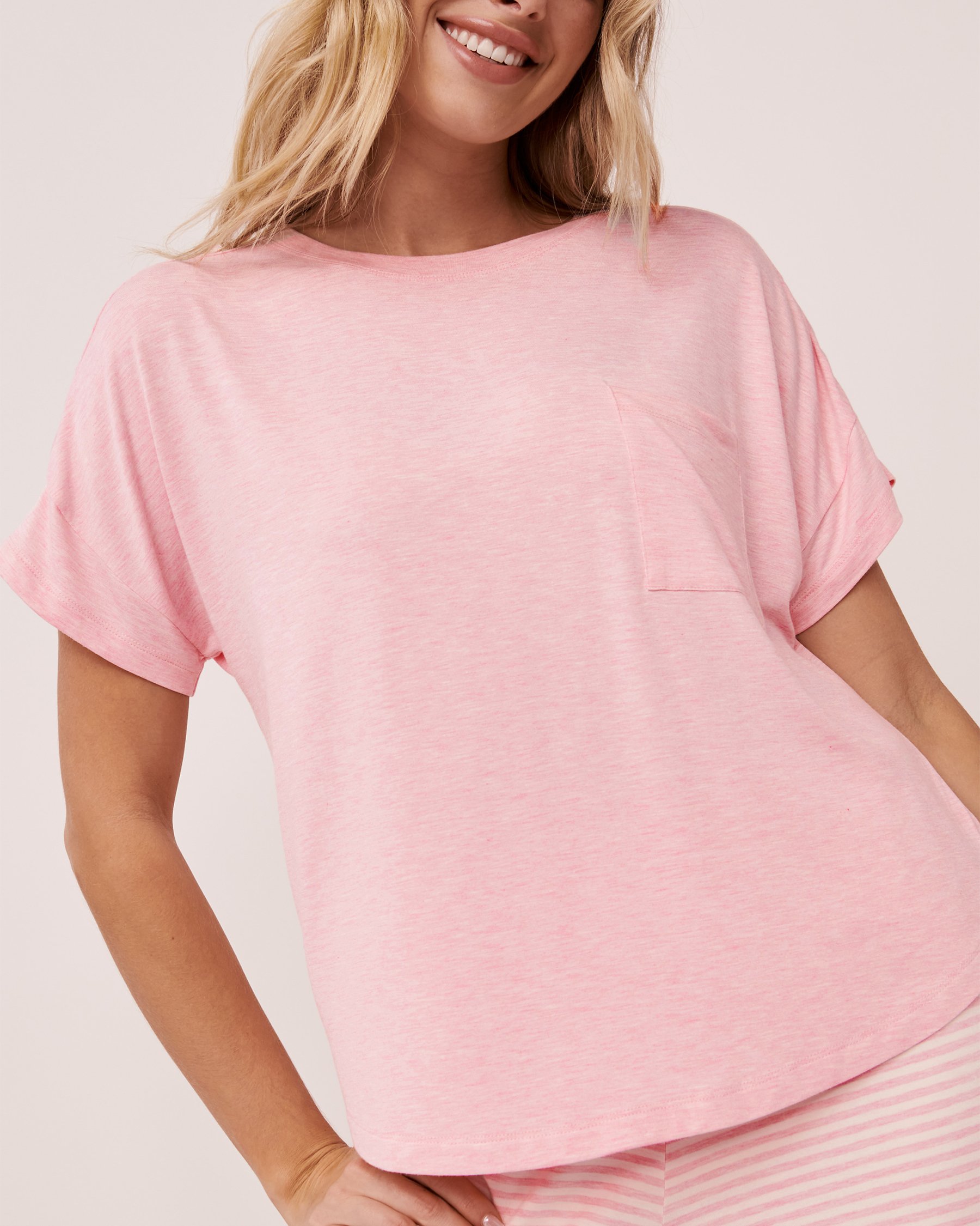 LA VIE EN ROSE Bamboo T-shirt Baby pink 40100395 - View1