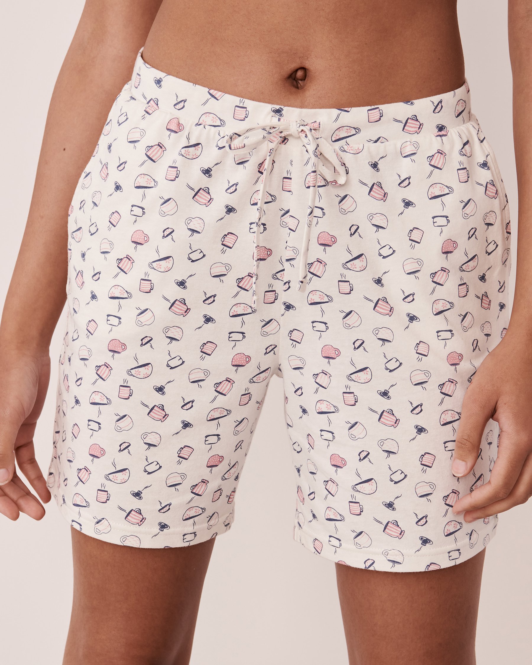 LA VIE EN ROSE Bermuda en coton Tasses à café 40200391 - Voir3