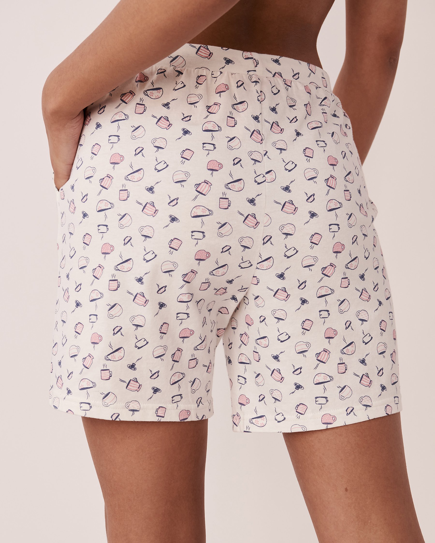 LA VIE EN ROSE Bermuda en coton Tasses à café 40200391 - Voir4