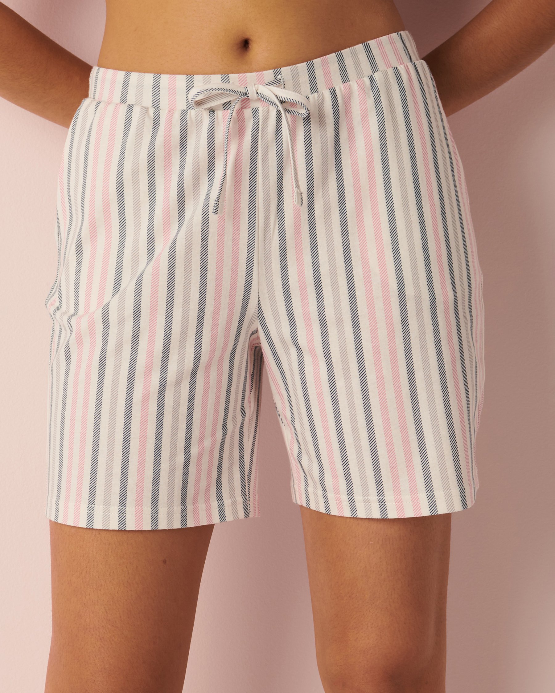 LA VIE EN ROSE Bermuda en coton Rayures verticales 40200391 - View1