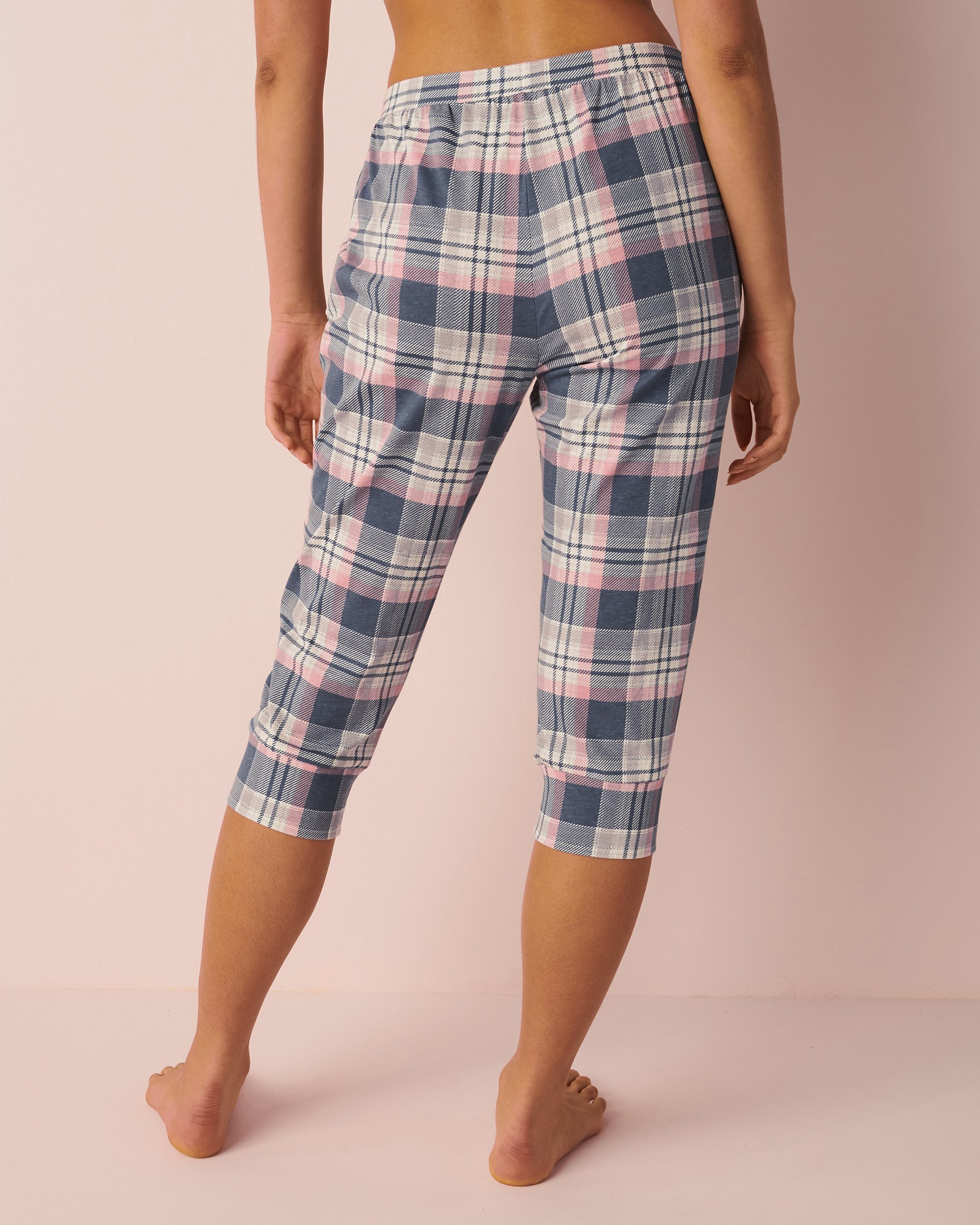 LA VIE EN ROSE Capri ajusté en coton Carreaux bleus 40200392 - View2