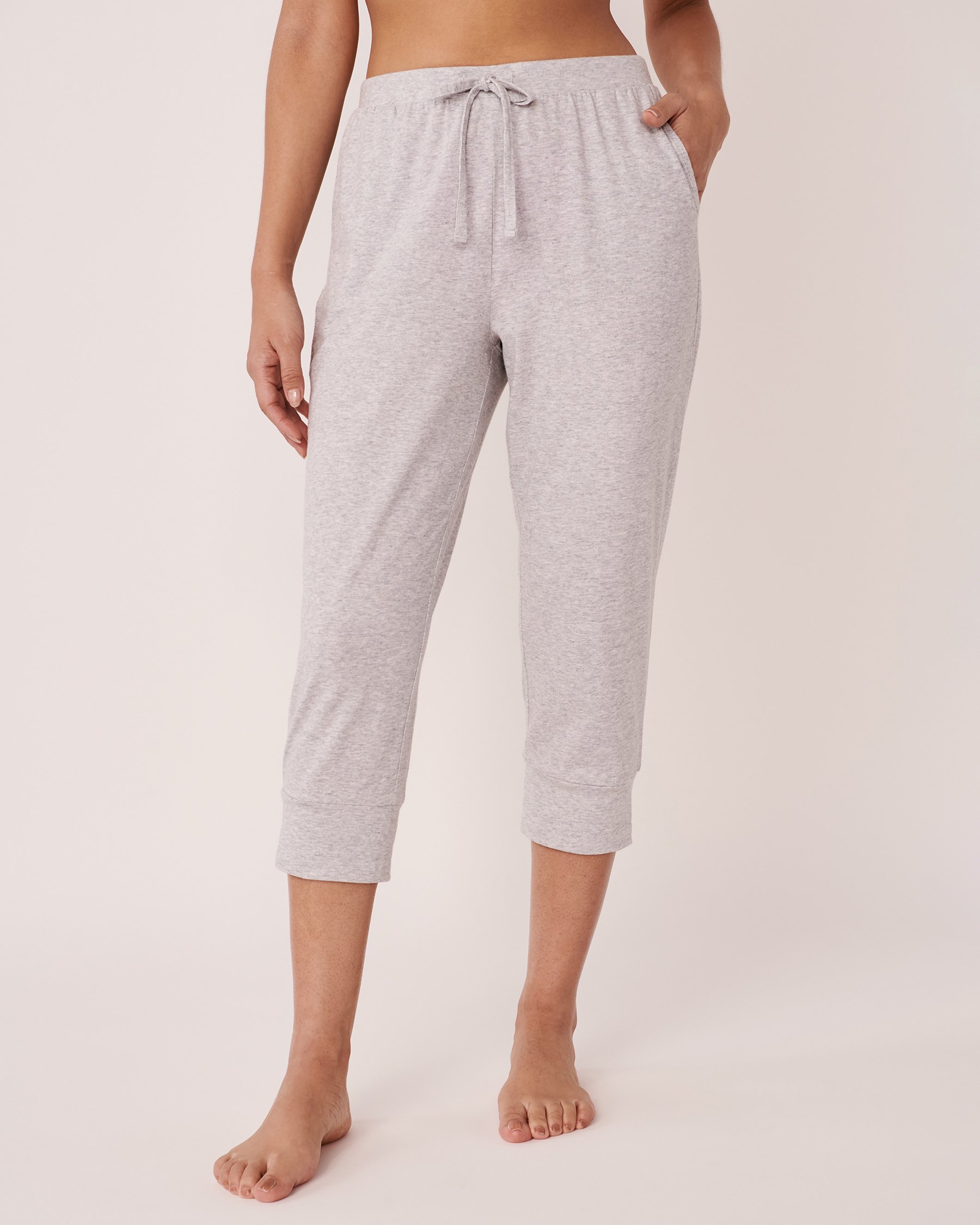 LA VIE EN ROSE Capri ajusté en coton Gris confo 40200392 - View1