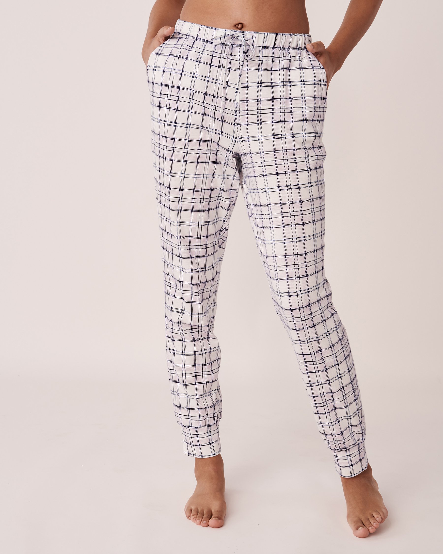 LA VIE EN ROSE Cotton Fitted Pants Plaid 40200387 - View1
