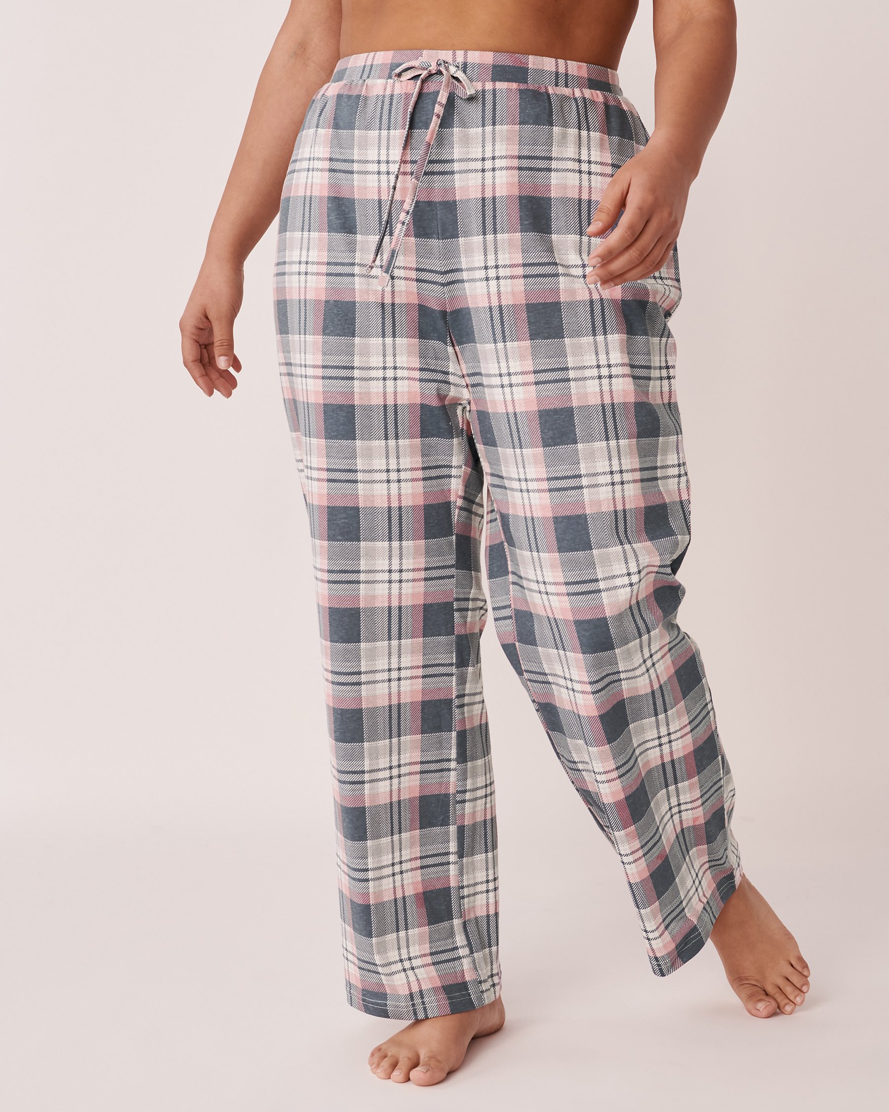 LA VIE EN ROSE Pantalon jambe droite en coton Carreaux bleus 40200395 - View1