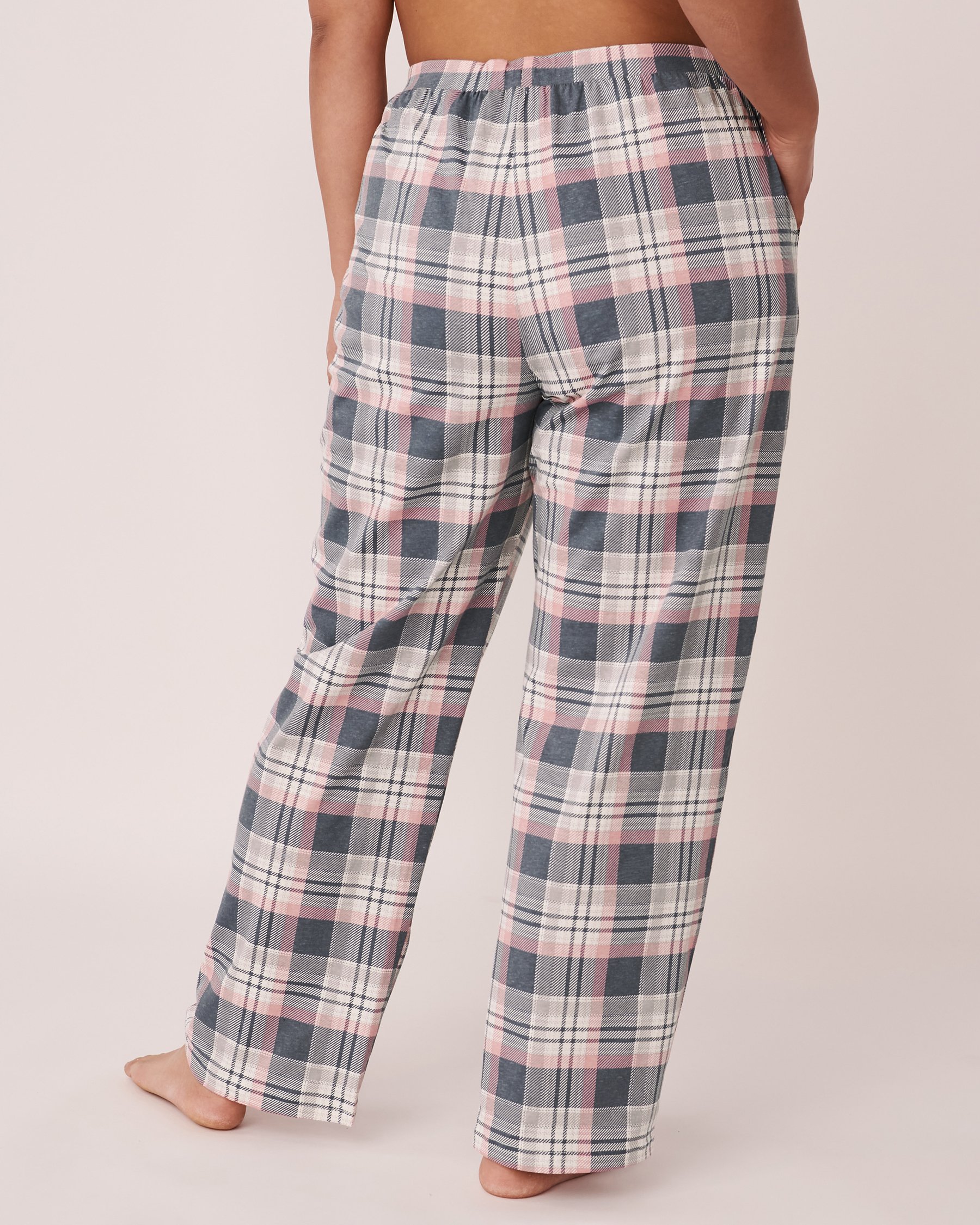 LA VIE EN ROSE Pantalon jambe droite en coton Carreaux bleus 40200395 - View2