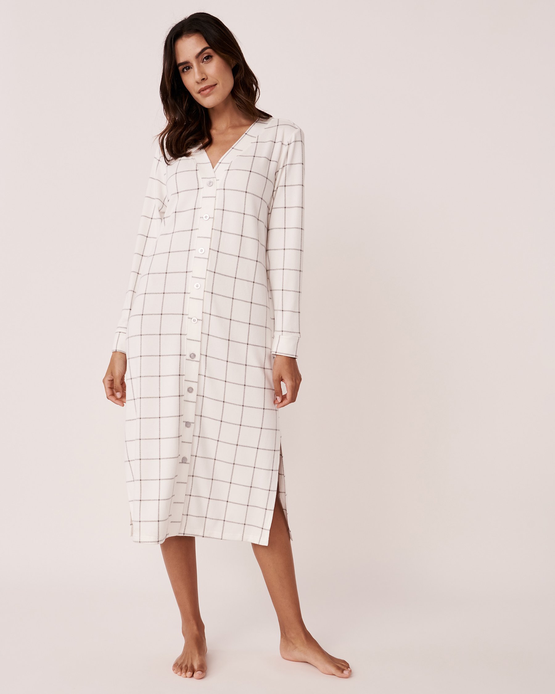 LA VIE EN ROSE Recycled Fibers Button-down Sleepshirt Tile 40500242 - View3