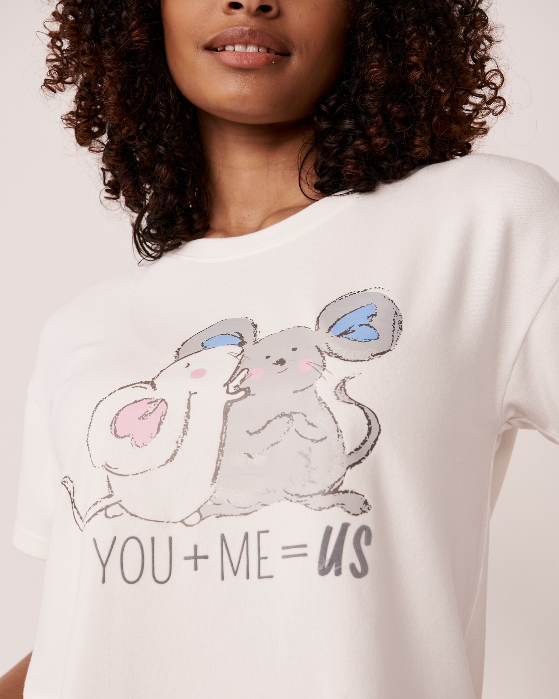 LA VIE EN ROSE Recycled Fibers Crew Neck T-shirt Snow white 40100391 - View6