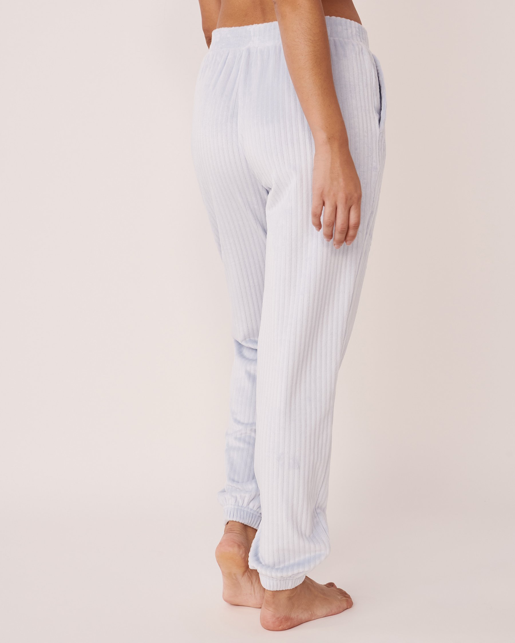 LA VIE EN ROSE Ribbed Velour Jogger Pants Blue sky 40200382 - View2