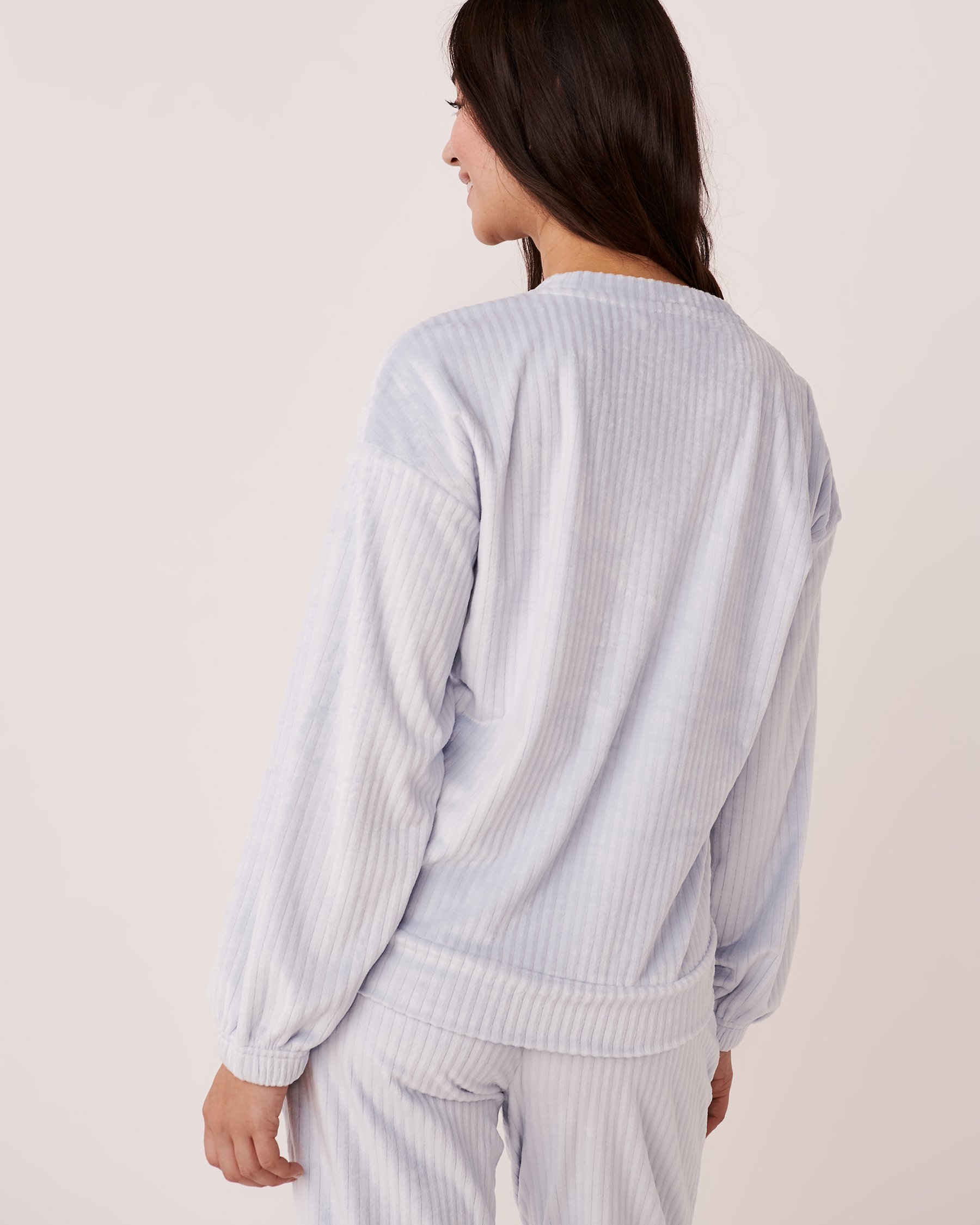 LA VIE EN ROSE Chandail manches longues en velours côtelé Ciel bleu 40100396 - View4