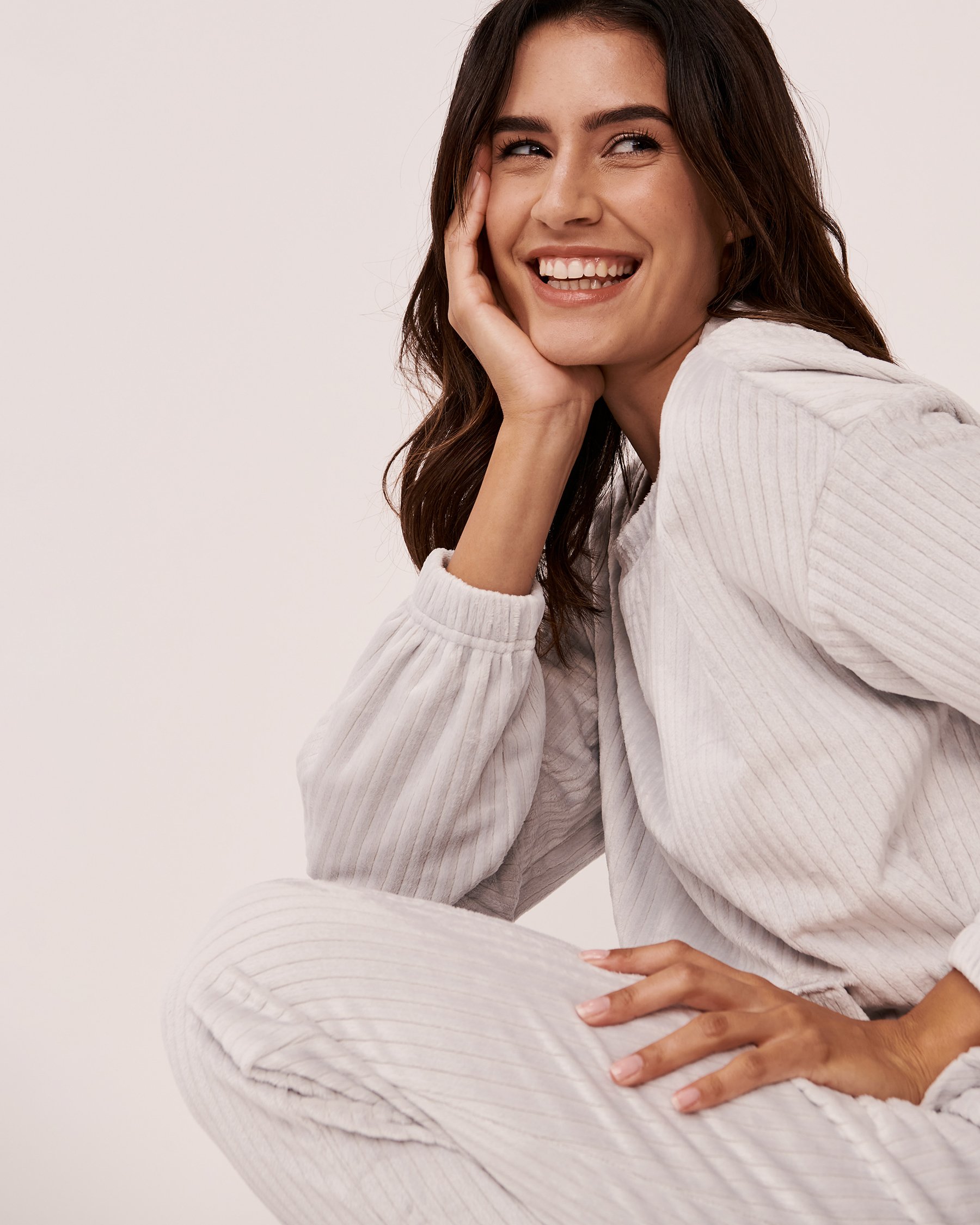 LA VIE EN ROSE Chandail manches longues en velours côtelé Gris argenté 40100396 - View3