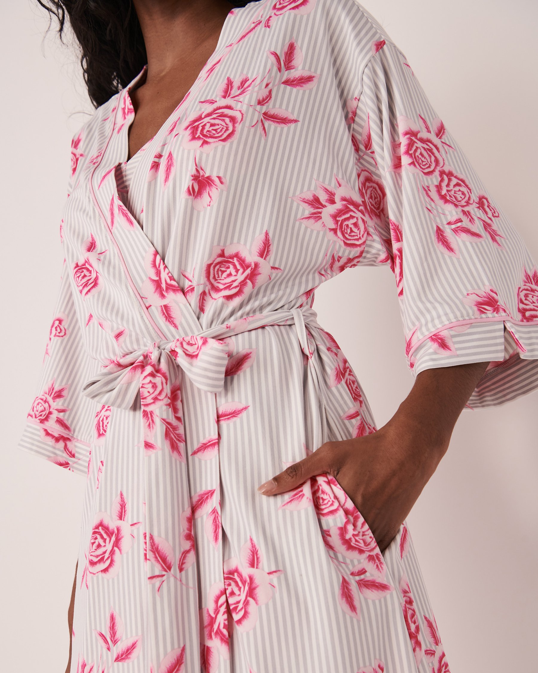 LA VIE EN ROSE Kimono ultra doux Roses 40600121 - View2