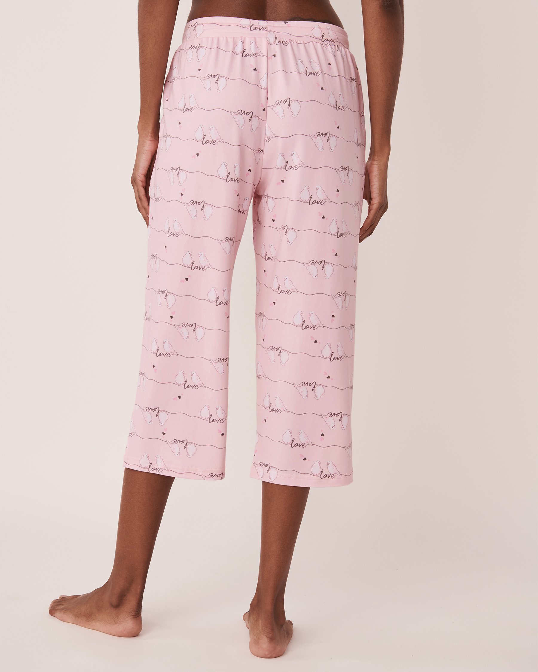 LA VIE EN ROSE Capri jambe large ultra doux Oiseau d'amour 40200376 - View2