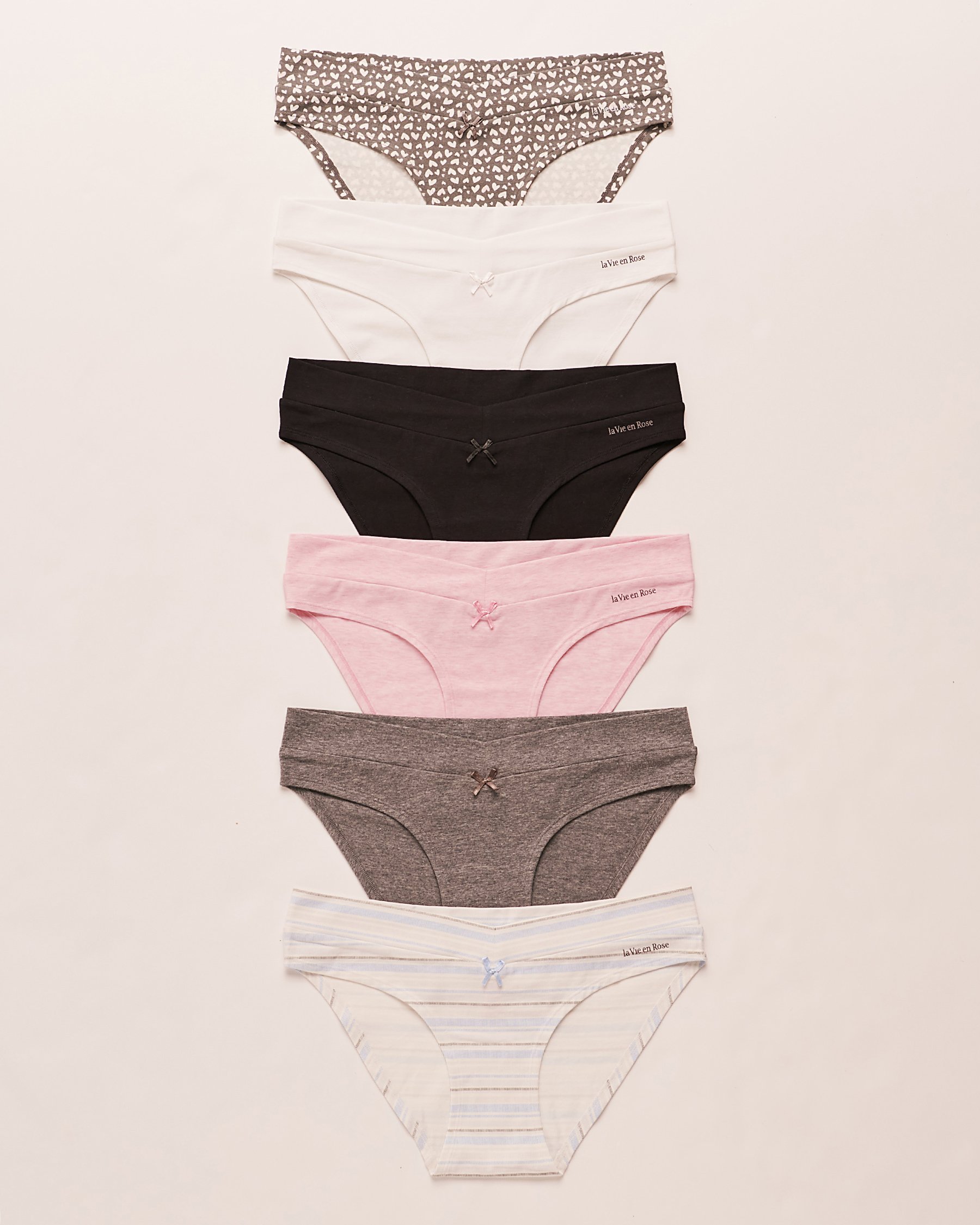 LA VIE EN ROSE 6-Pack Cotton Bikini Panty Multicolor 20100262 6PK - View1