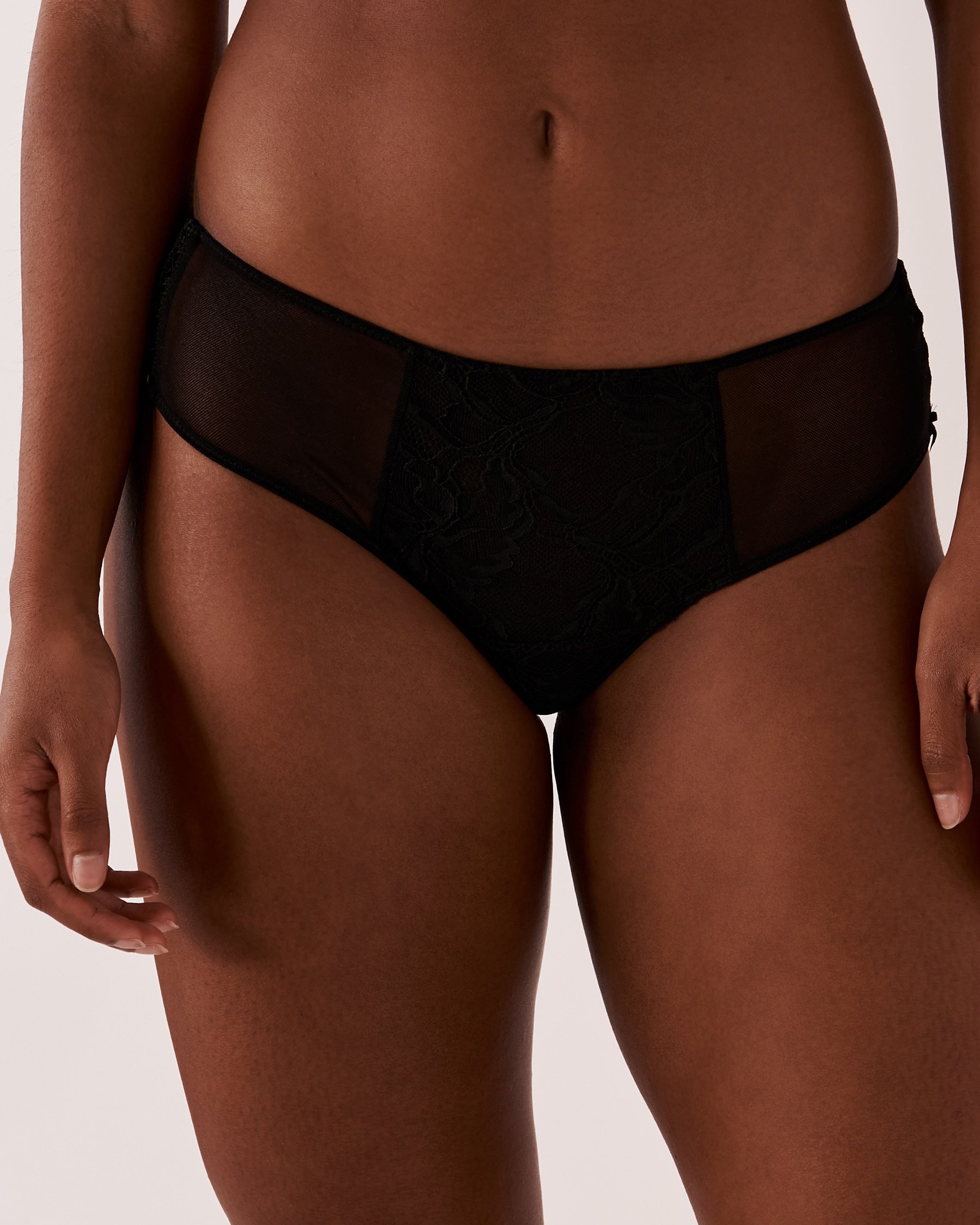 LA VIE EN ROSE Lace Up Detail Cheeky Panty Black 20200275 - View1