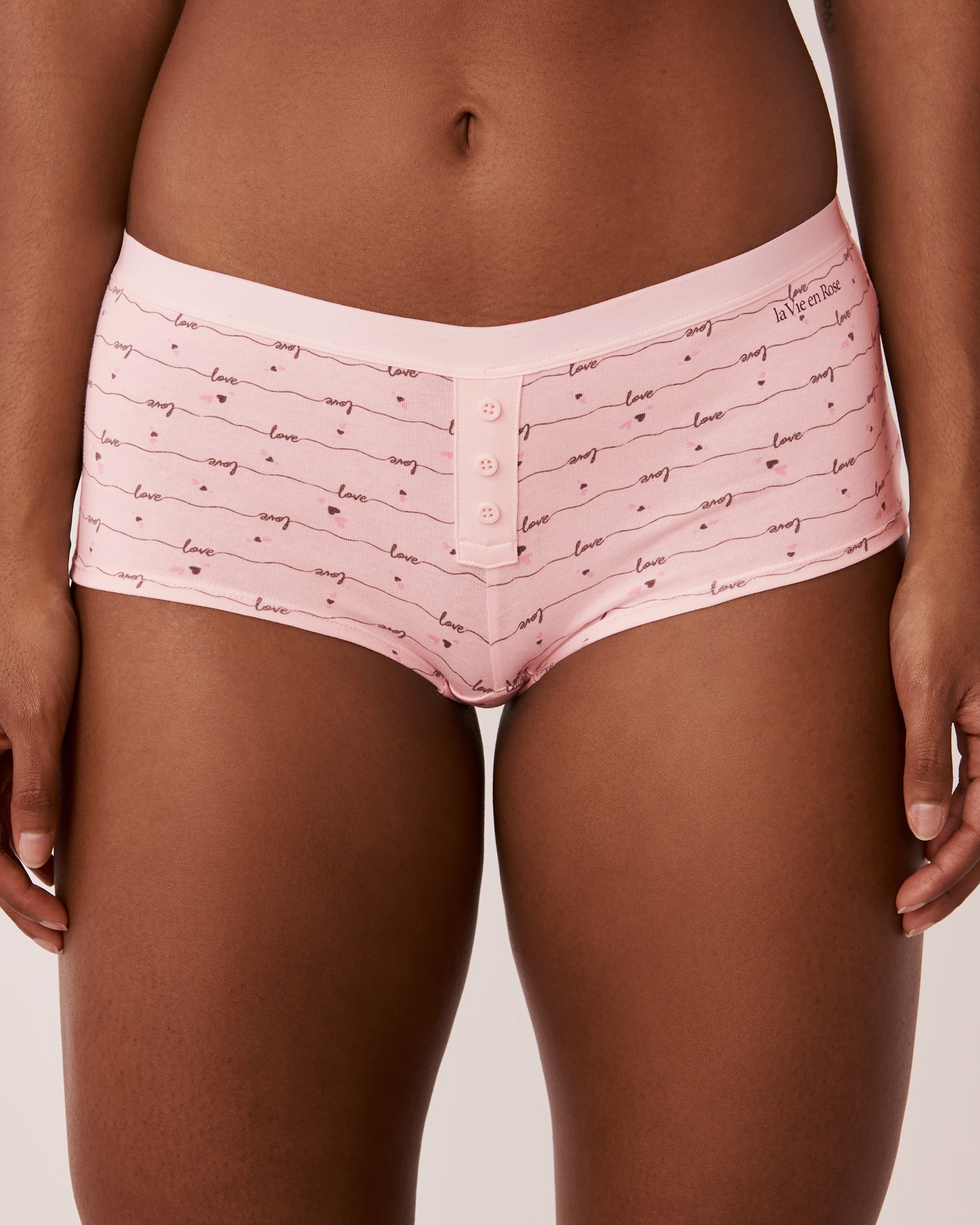 LA VIE EN ROSE Culotte garçonne coton Rayure amour 20100264 - View1