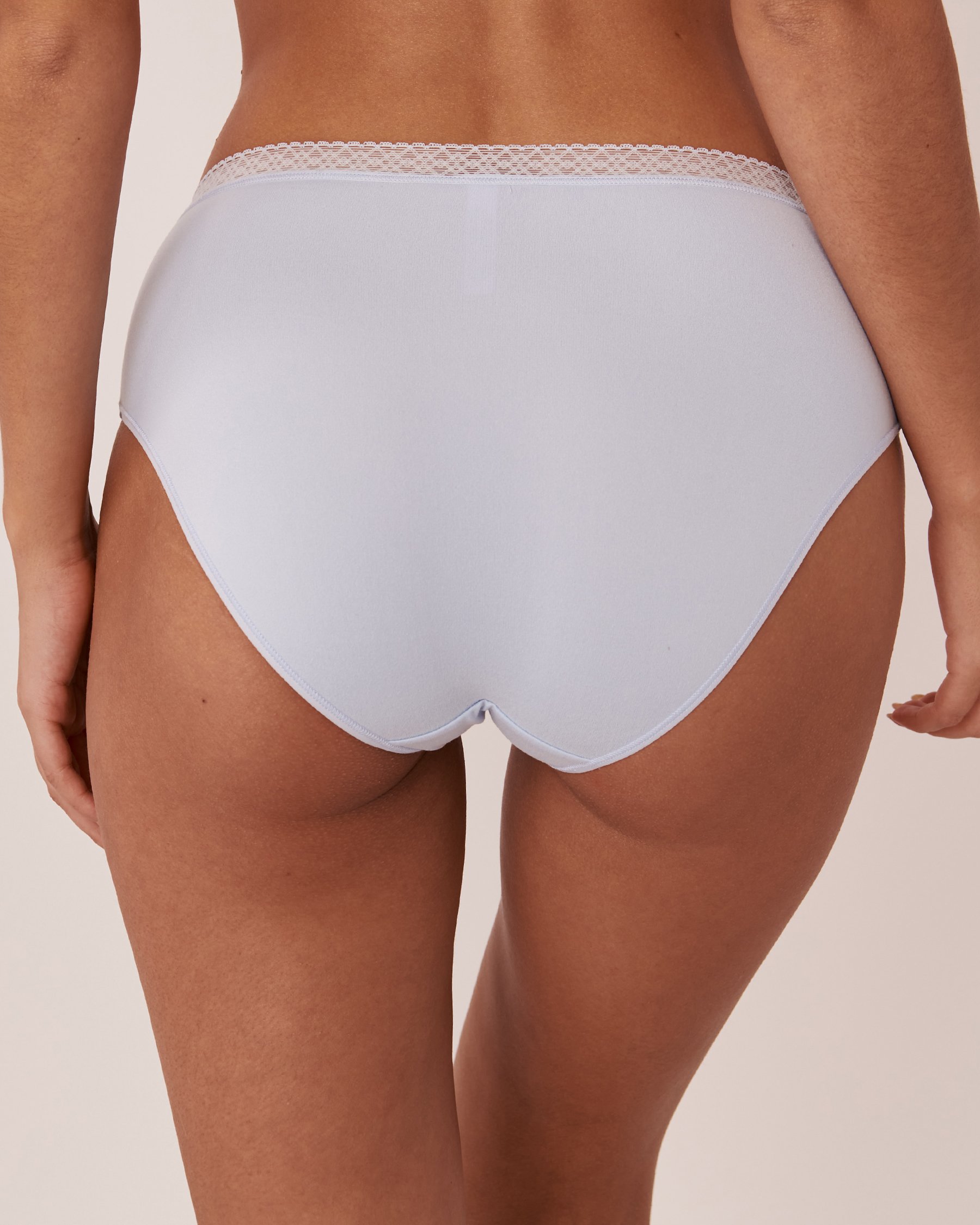 LA VIE EN ROSE Lace Detail Super Soft High Waist Bikini Panty Blue sky 20100257 - View2