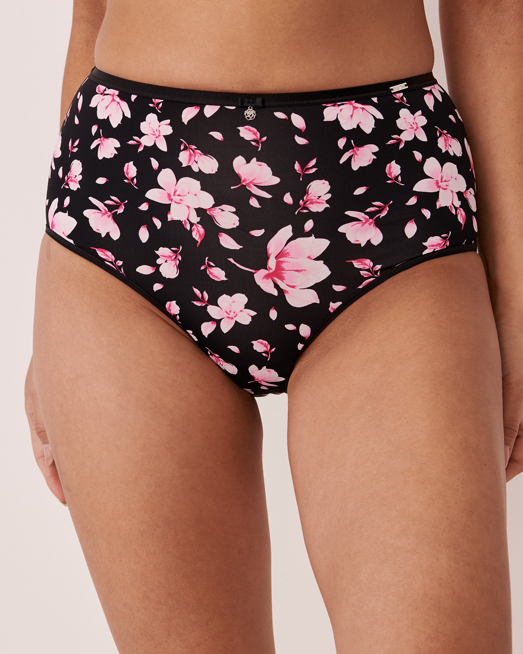 LA VIE EN ROSE Microfiber Sleek Back High Waist Bikini Panty Romantic magnolias 20300178 - View1