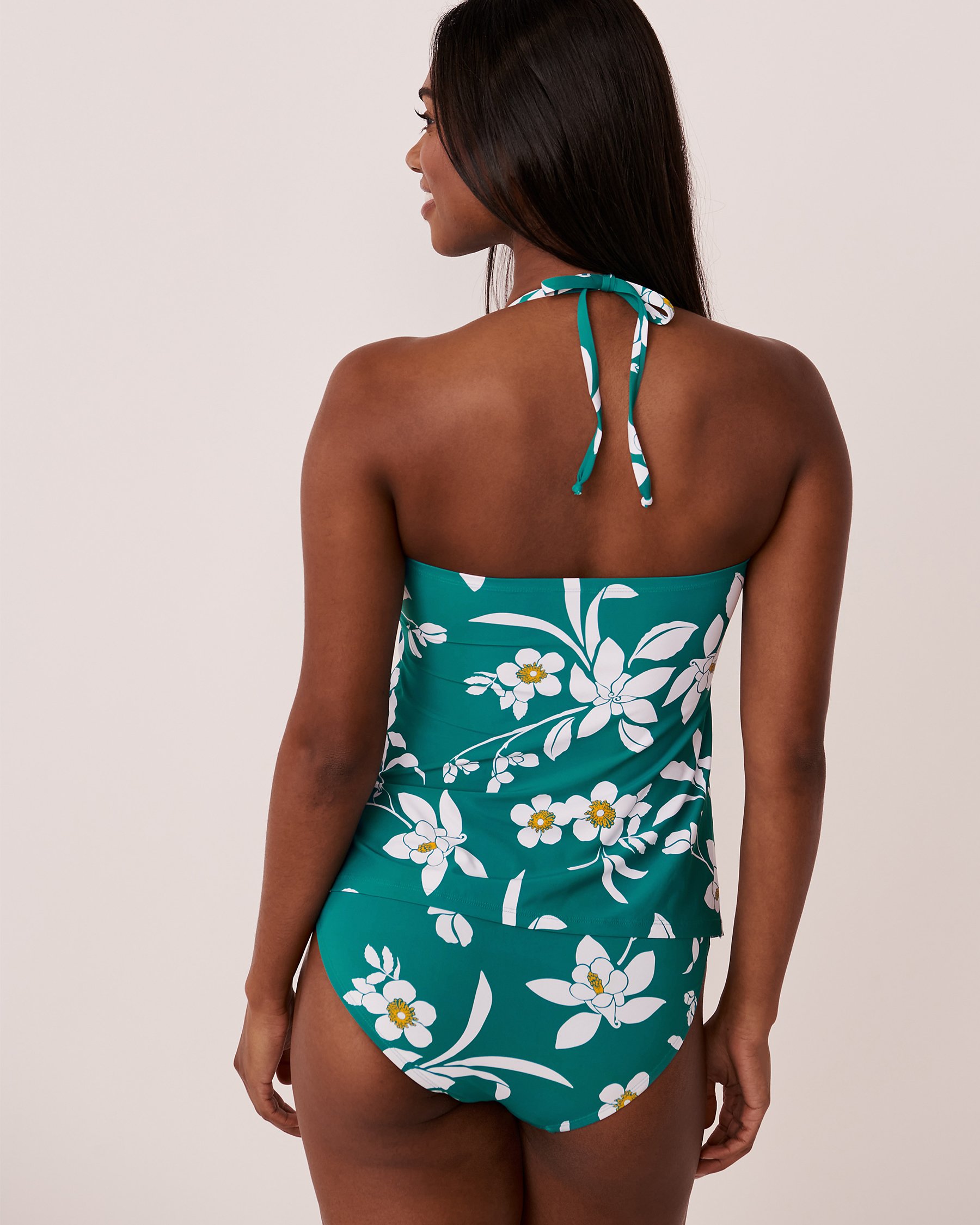 LA VIE EN ROSE AQUA HAWAII Bandeau Tankini Top Blue floral 70100356 - View3