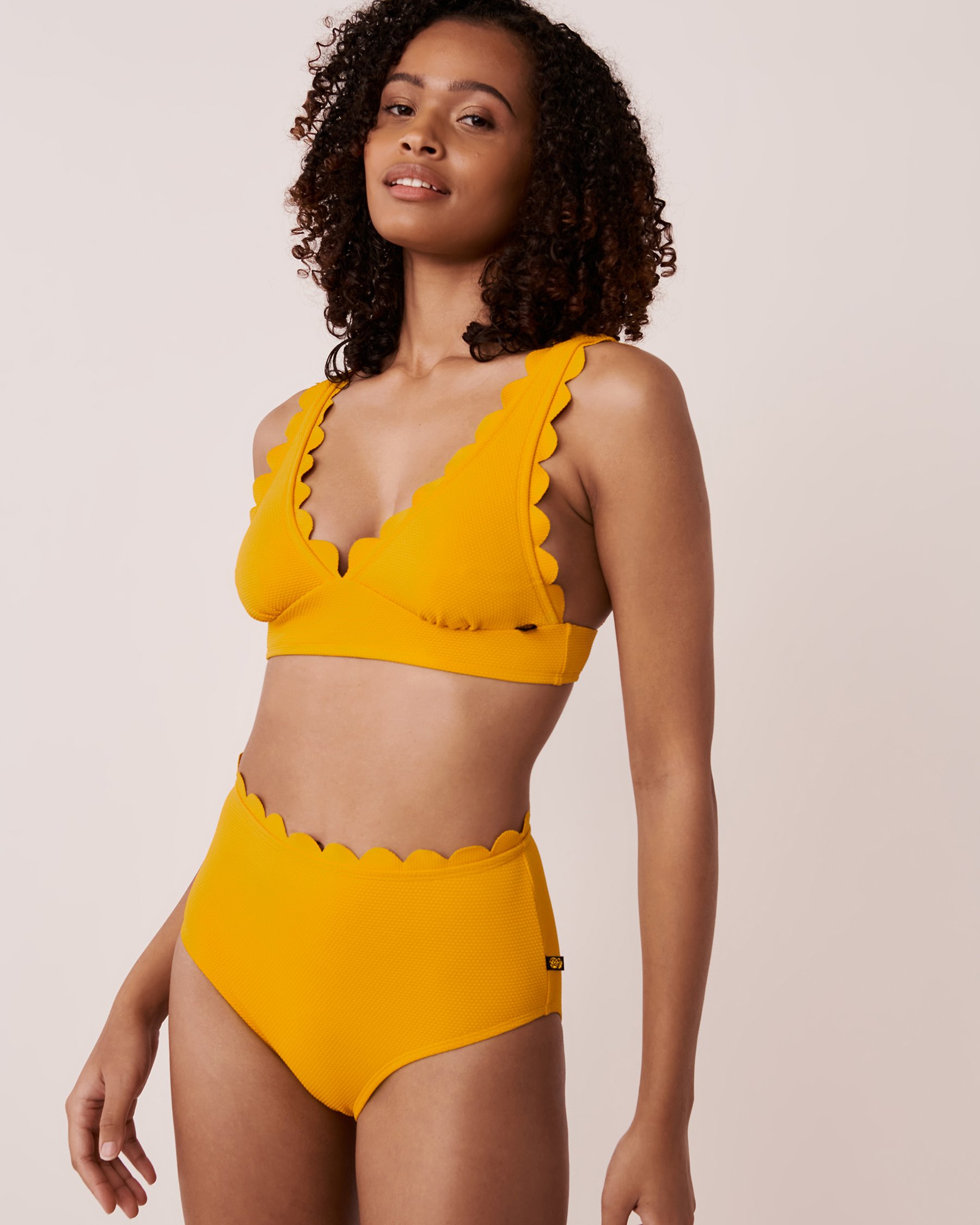 LA VIE EN ROSE AQUA TEXTURED POPCORN Triangle Bikini Top Mango mojito 70100357 - View2