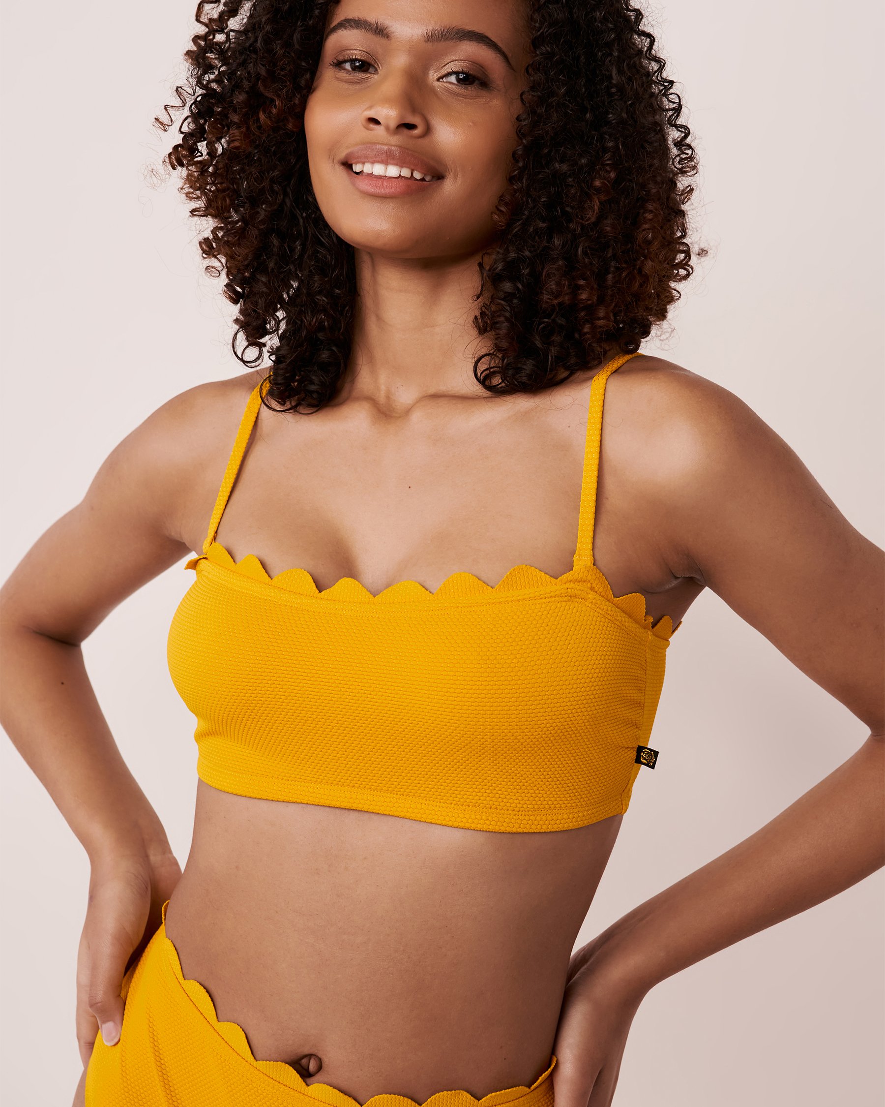 LA VIE EN ROSE AQUA TEXTURED POPCORN Bandeau Bikini Top Mango mojito 70100358 - View1