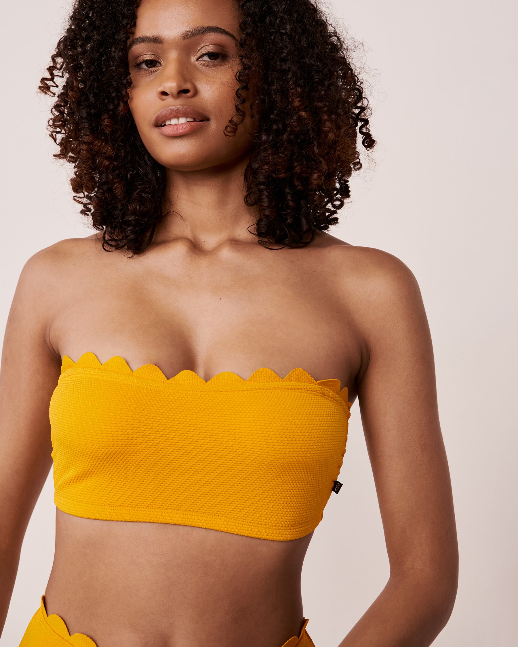 LA VIE EN ROSE AQUA TEXTURED POPCORN Bandeau Bikini Top Mango mojito 70100358 - View4