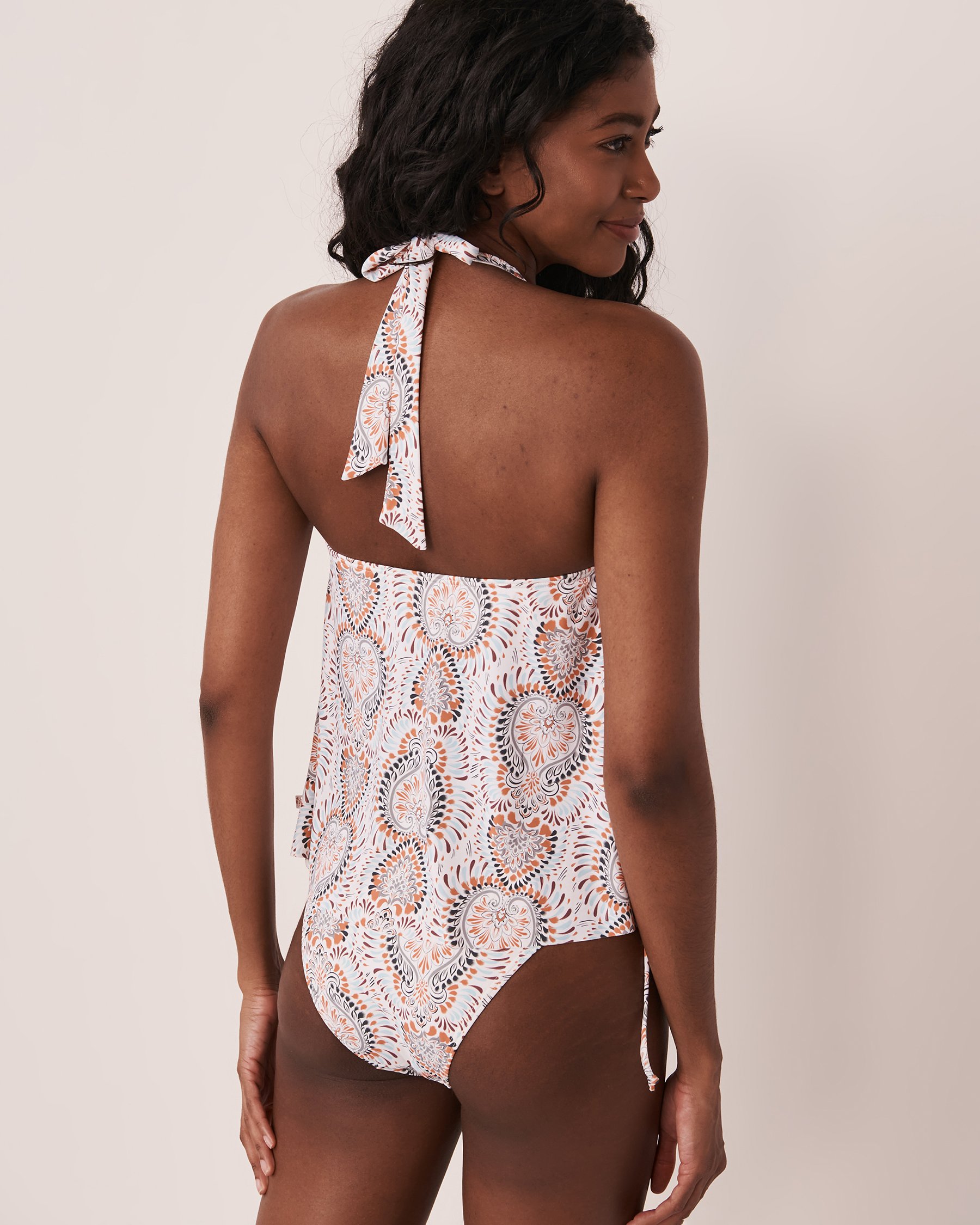 LA VIE EN ROSE AQUA BOHO High Neck Tankini Top Tile print 70100376 - View2