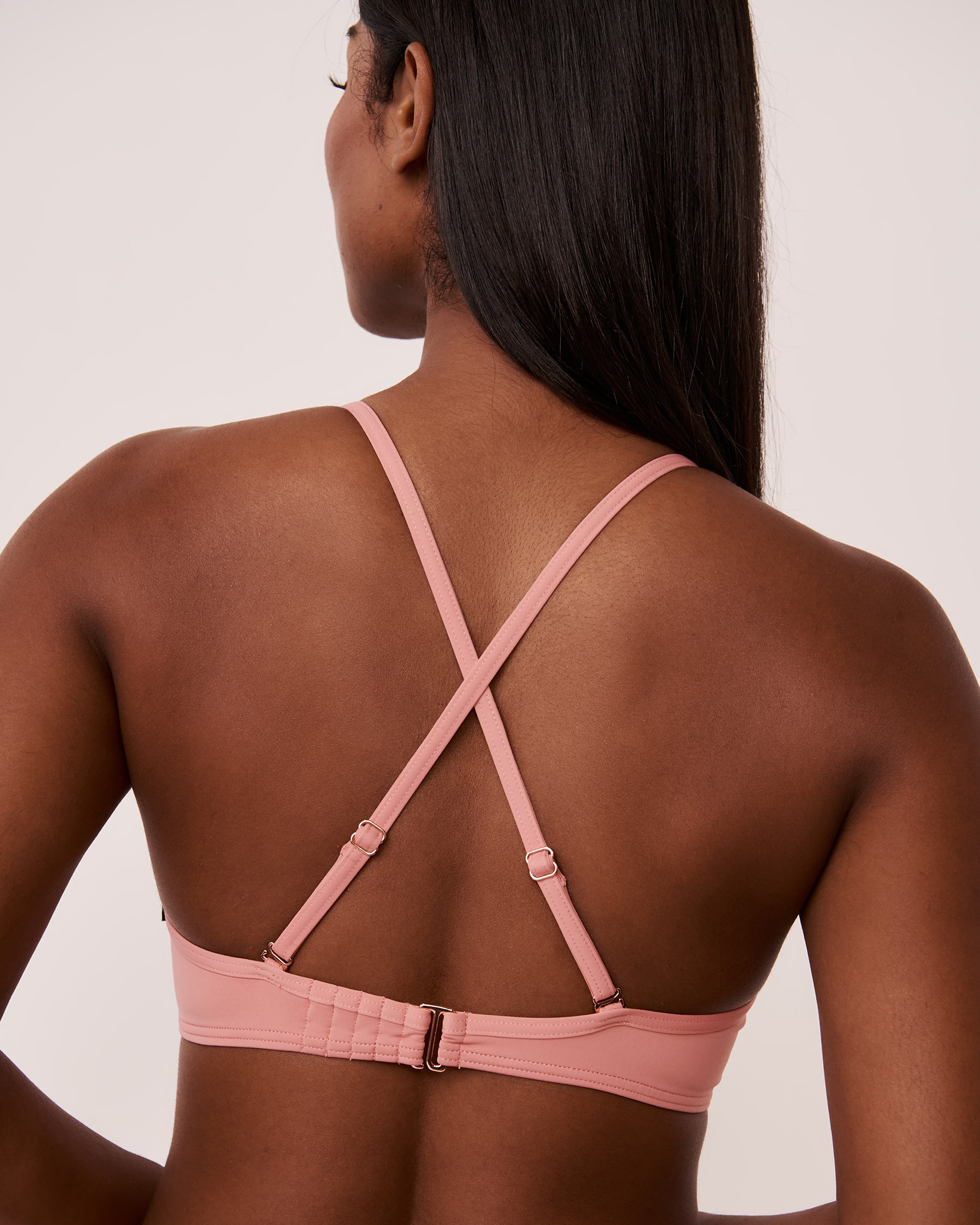LA VIE EN ROSE AQUA SOLID Push-up Bikini Top Vintage pink 70100383 - View3