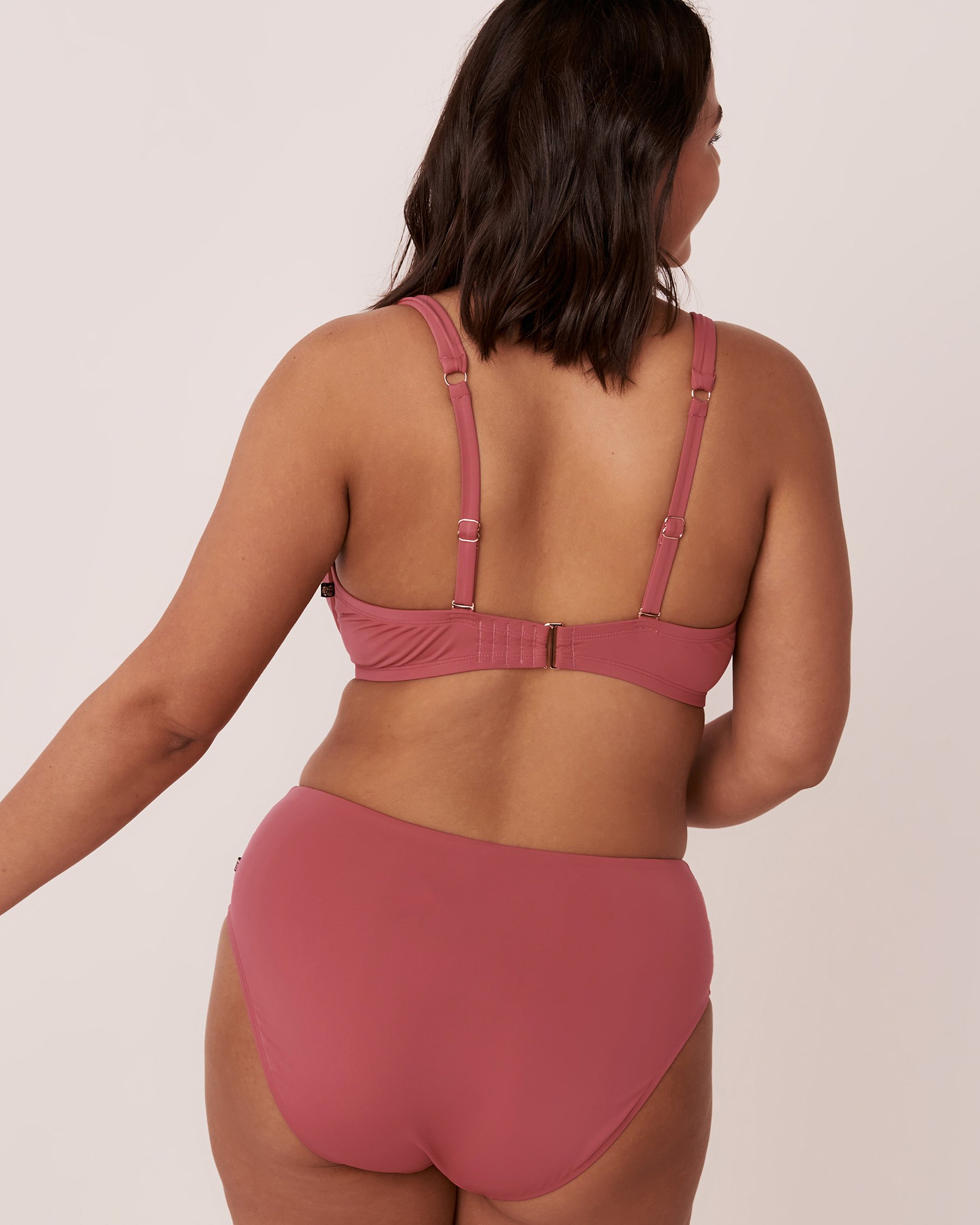 LA VIE EN ROSE AQUA COLOURFUL DD Cup Twisted Bikini Top Old rose 70200070 - View2