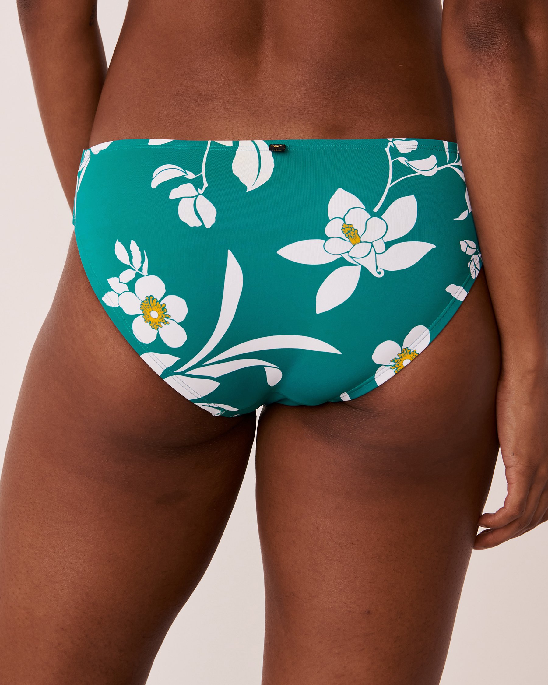 LA VIE EN ROSE AQUA Bas de bikini bande de taille torsadée HAWAII Floral bleu 70300331 - Voir2