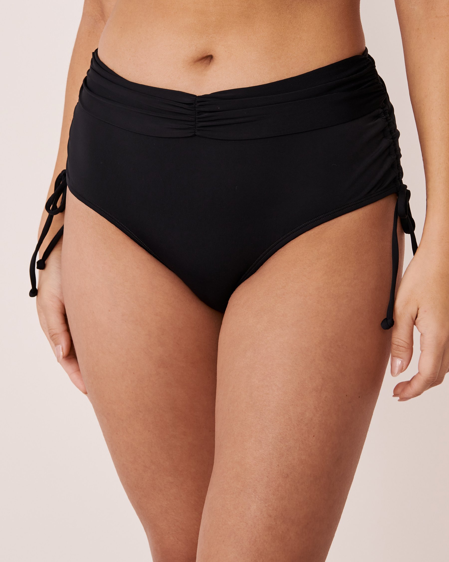 LA VIE EN ROSE AQUA Bas de bikini taille haute plissée FASHION Noir 70300337 - View5