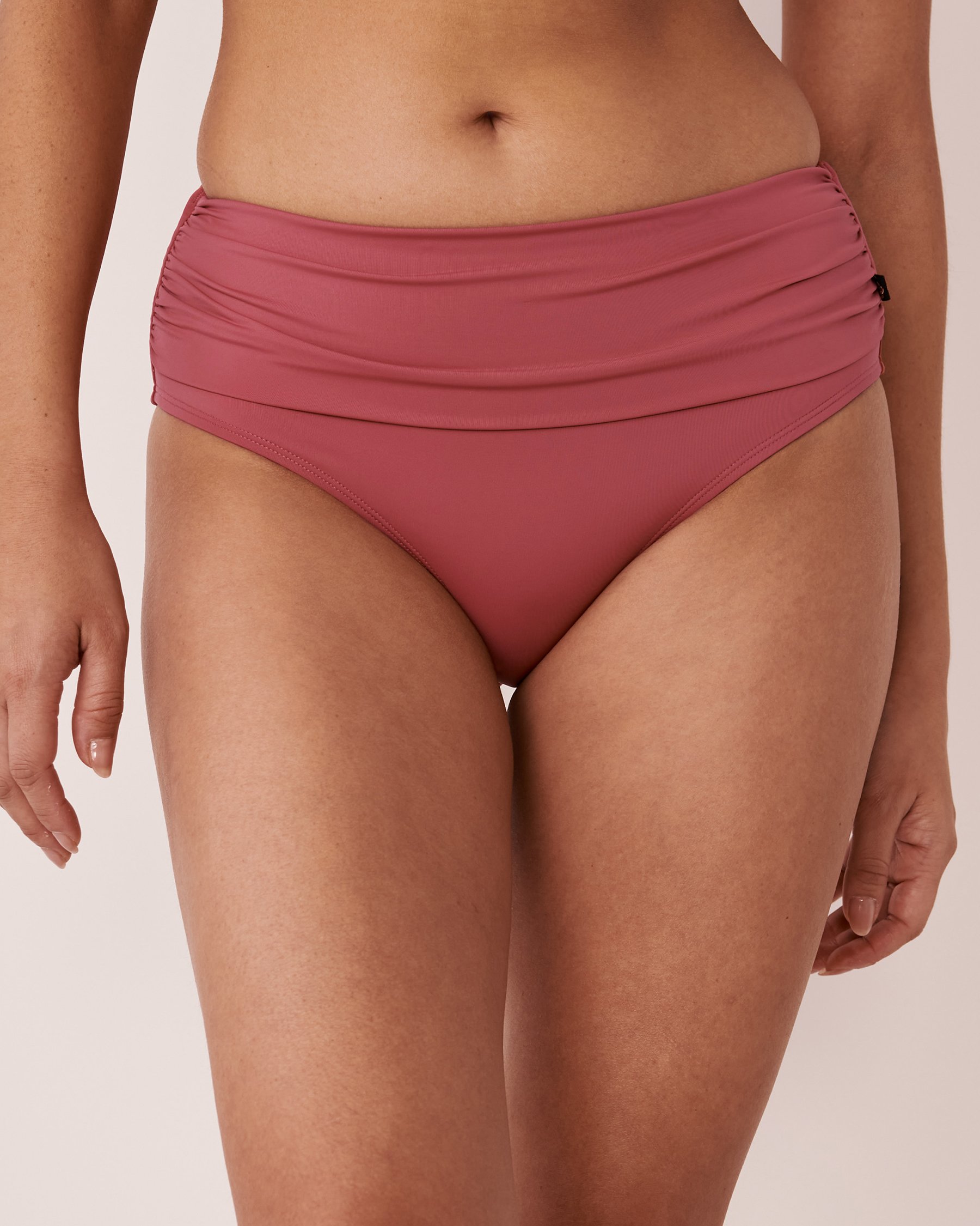 LA VIE EN ROSE AQUA COLOURFUL Shirred High Waist Bikini Bottom Old rose 70300364 - View1