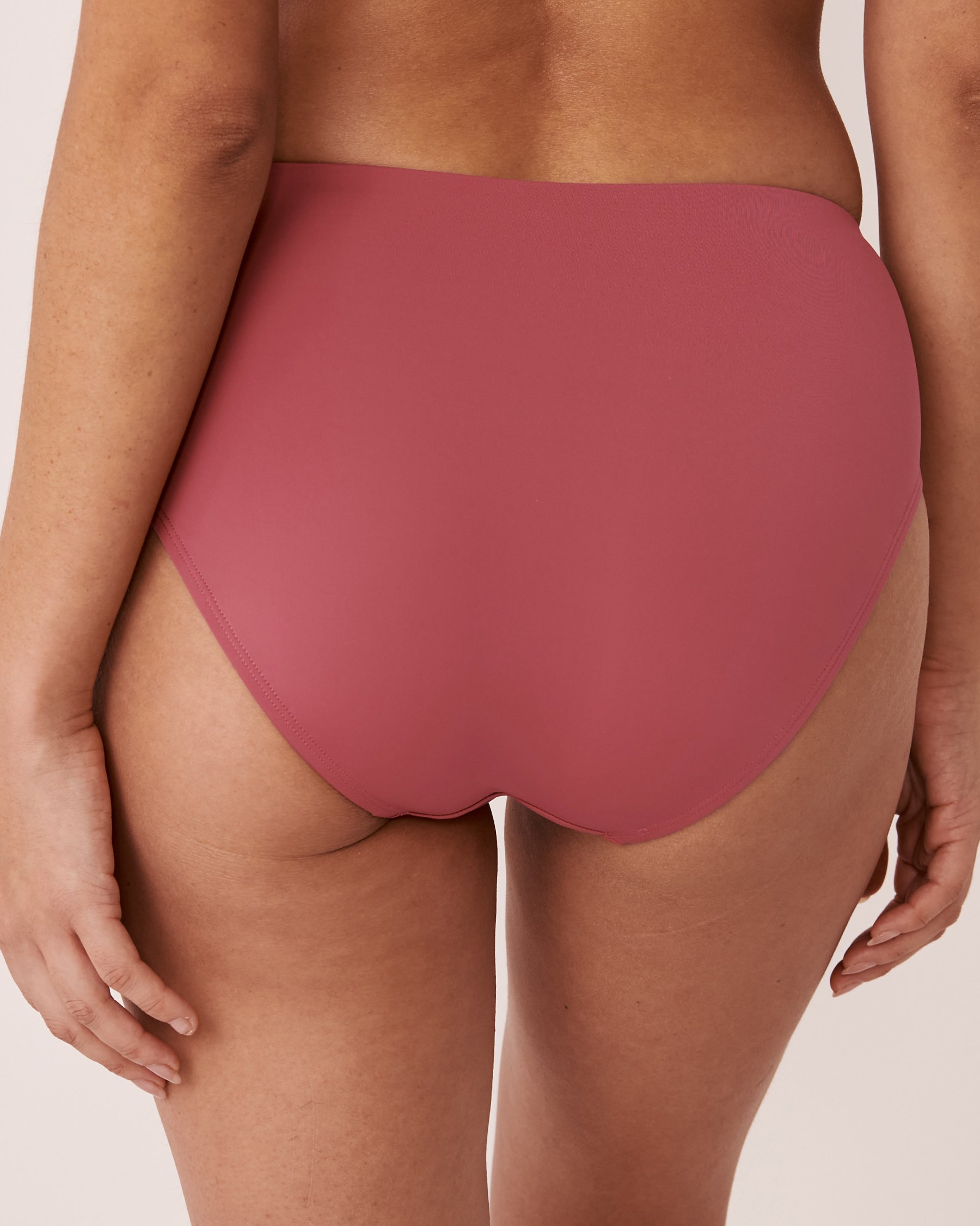 LA VIE EN ROSE AQUA COLOURFUL Shirred High Waist Bikini Bottom Old rose 70300364 - View2